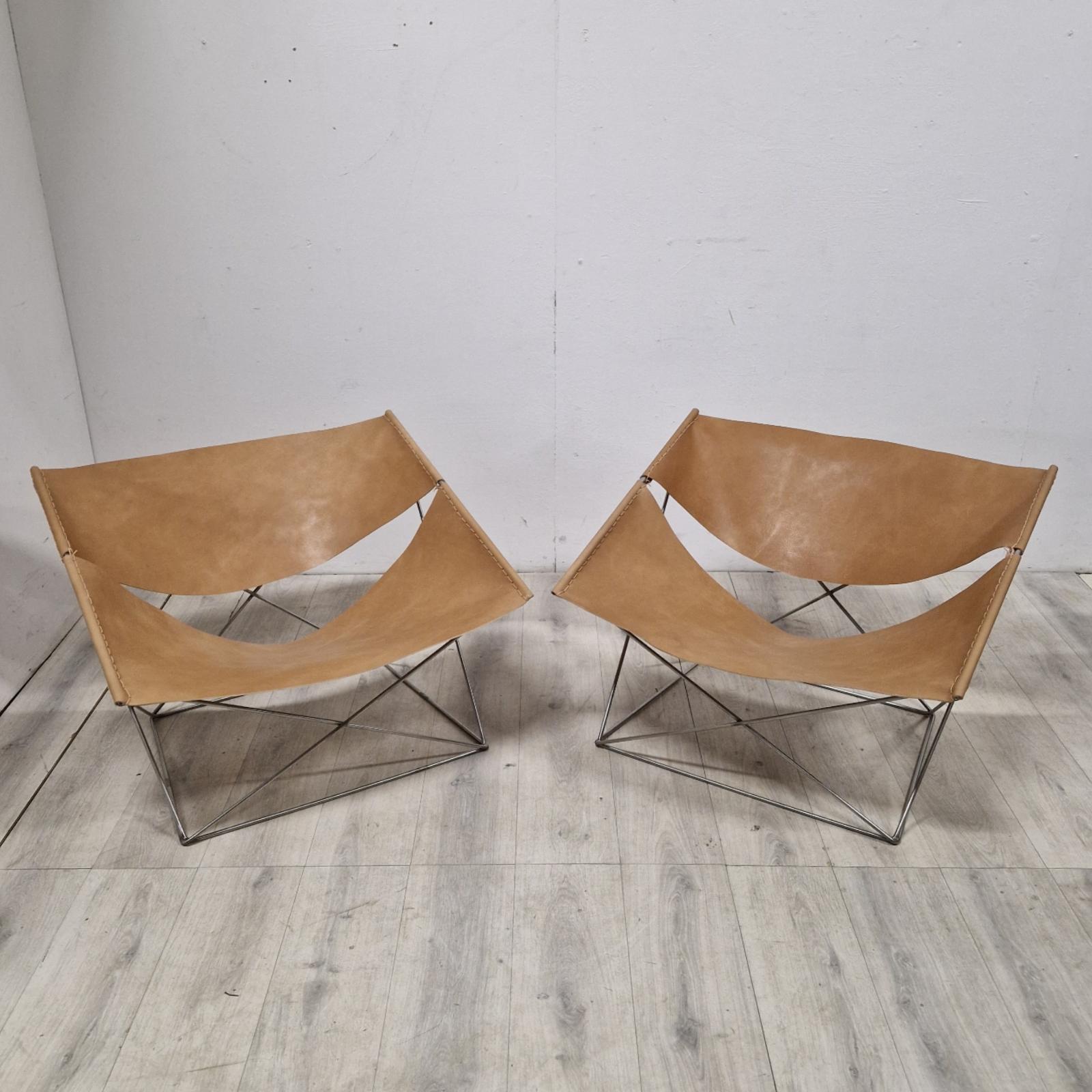 Set of 2 F-675 lounge chairs by Pierre Paulin for Artifort, Netherlands 1960s 5