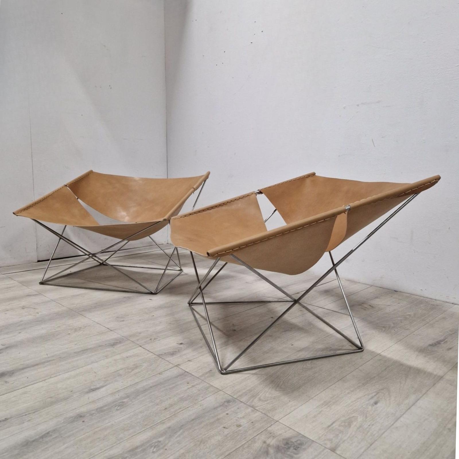 Set of 2 F-675 lounge chairs by Pierre Paulin for Artifort, Netherlands 1960s 7