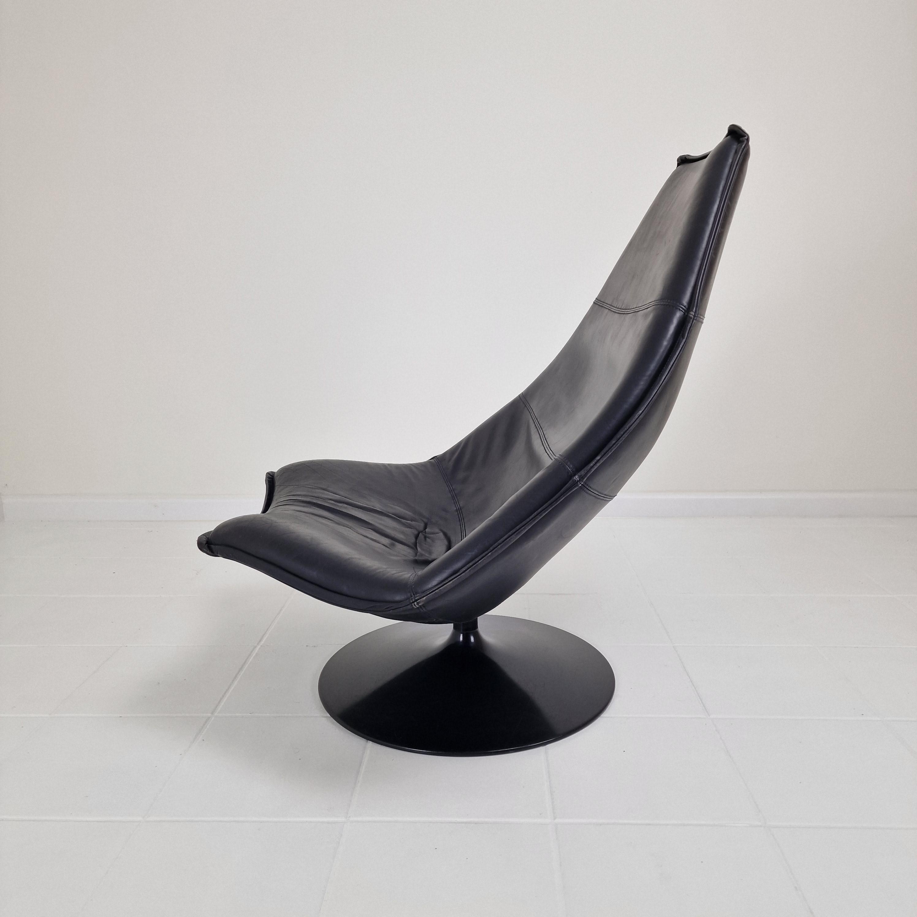 Juego de 2 Sillas de salón F585 de Geoffrey Harcourt para Artifort, años 90 Cuero en venta