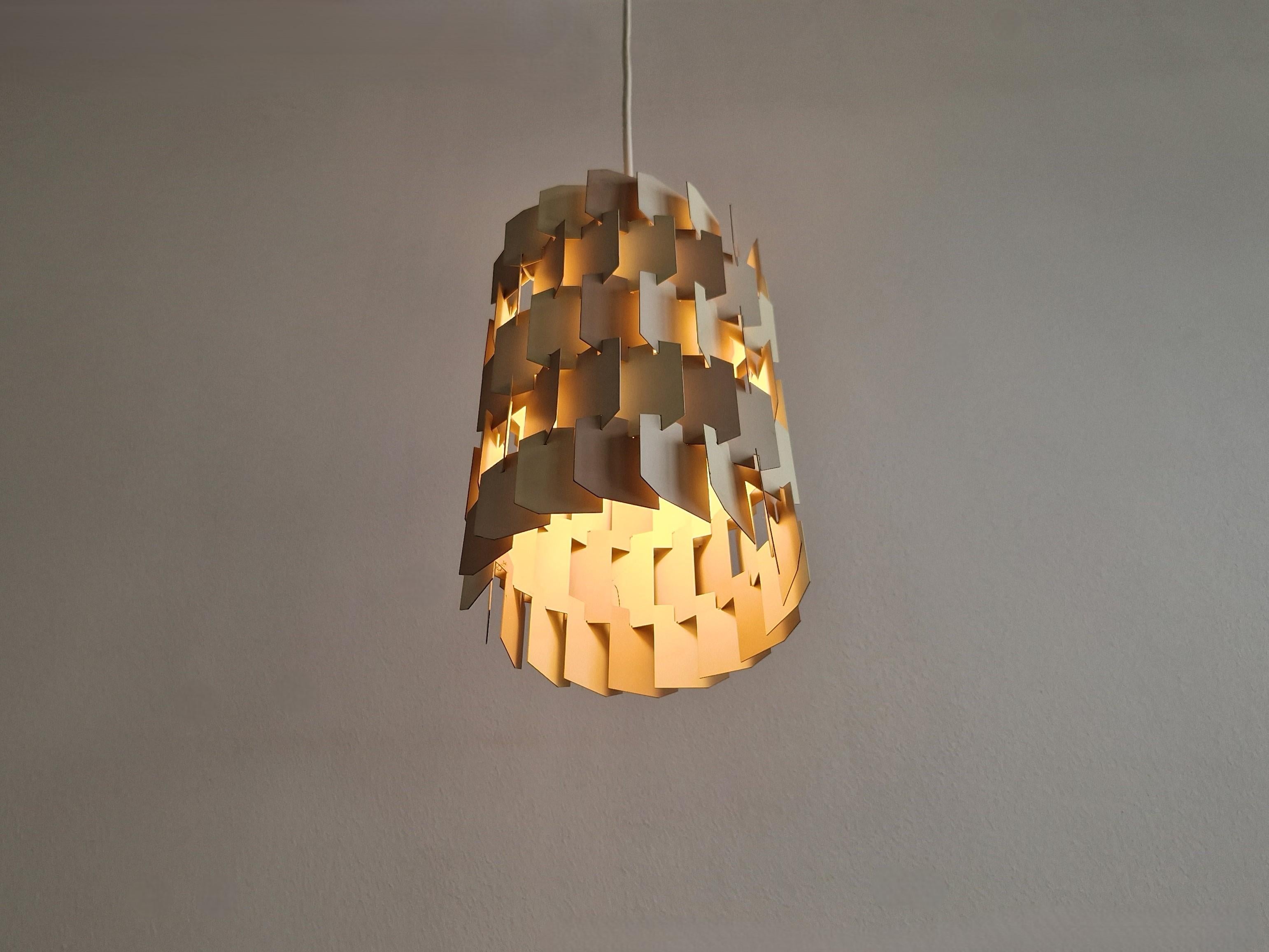 Metal Set of 2 facet-pop pendant lamps by Louis Weisdorf for Lyfa, Denmark 1960's
