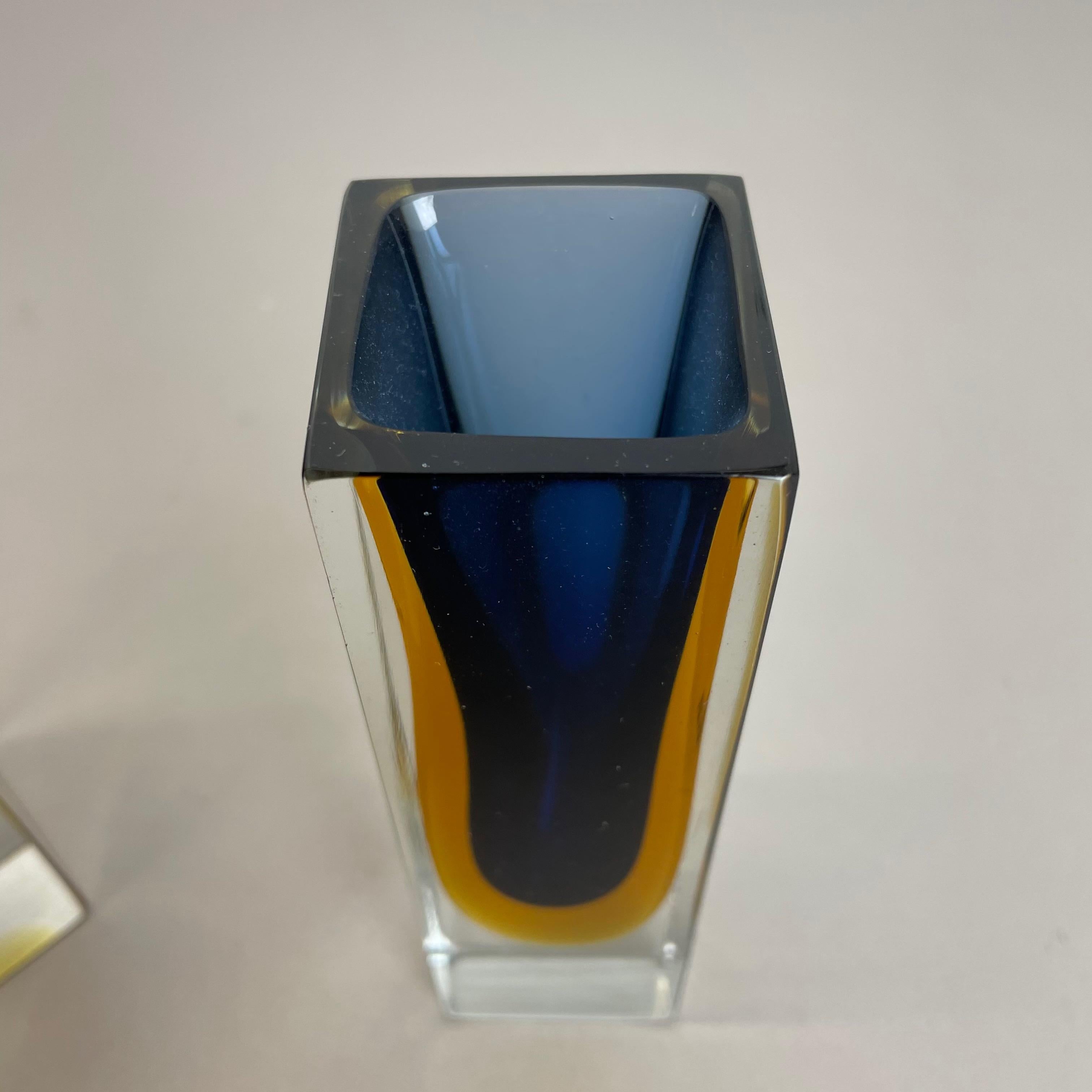Set of 2 Faceted Murano Glass Sommerso Vases by Cenedese Vetri, Italy, 1970s For Sale 10