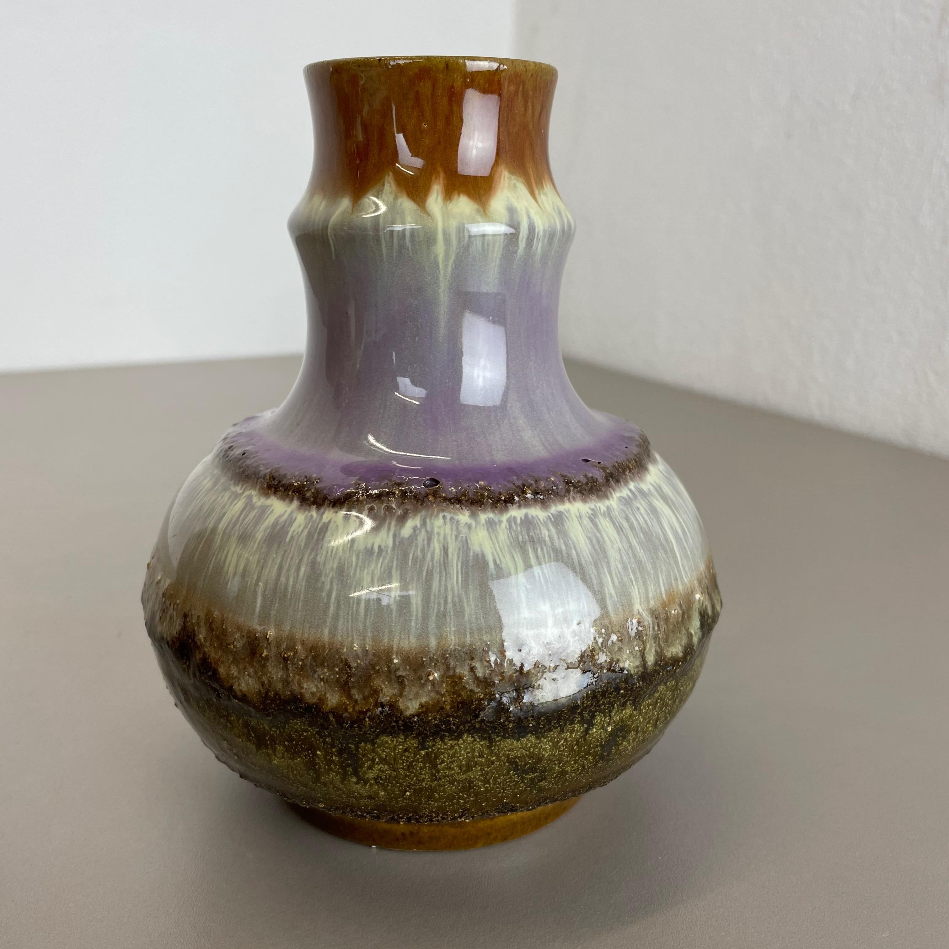 Set of 2 Fat Lava Ceramic Pottery Vase by Strehla Ceramic, GDR Germany, 1970s 6