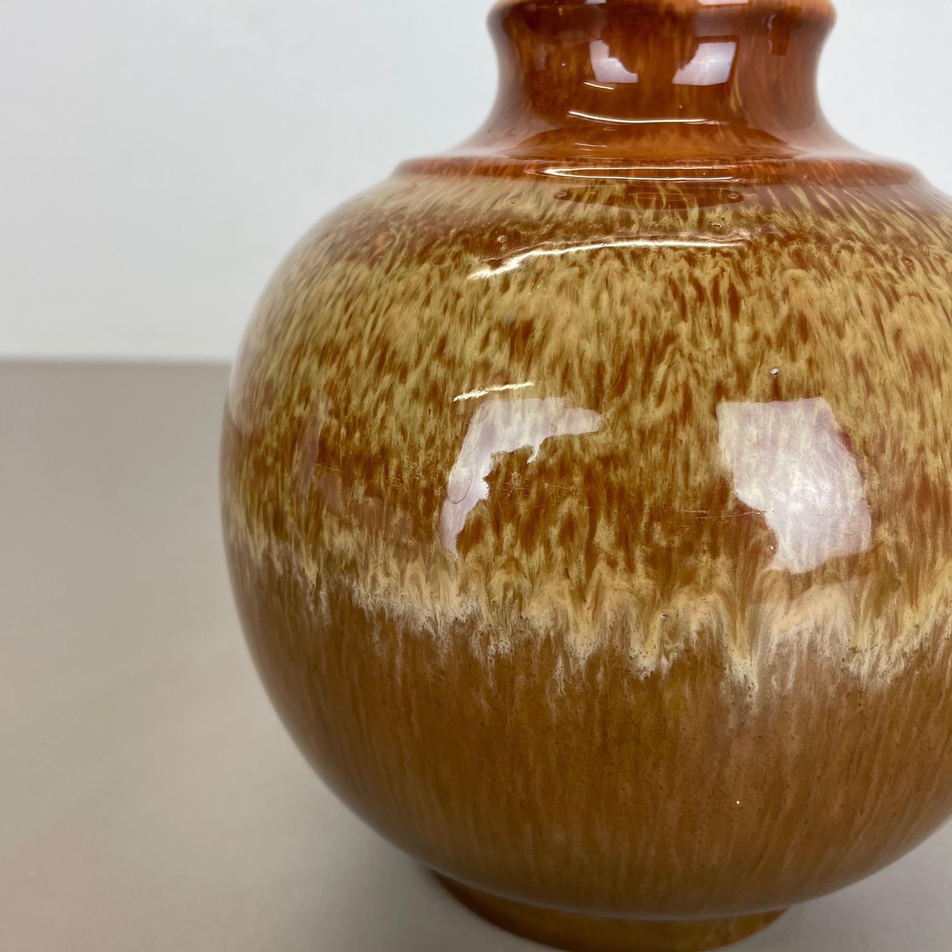 Set of 2 Fat Lava Ceramic Pottery Vase by Strehla Ceramic, GDR Germany, 1970s 1