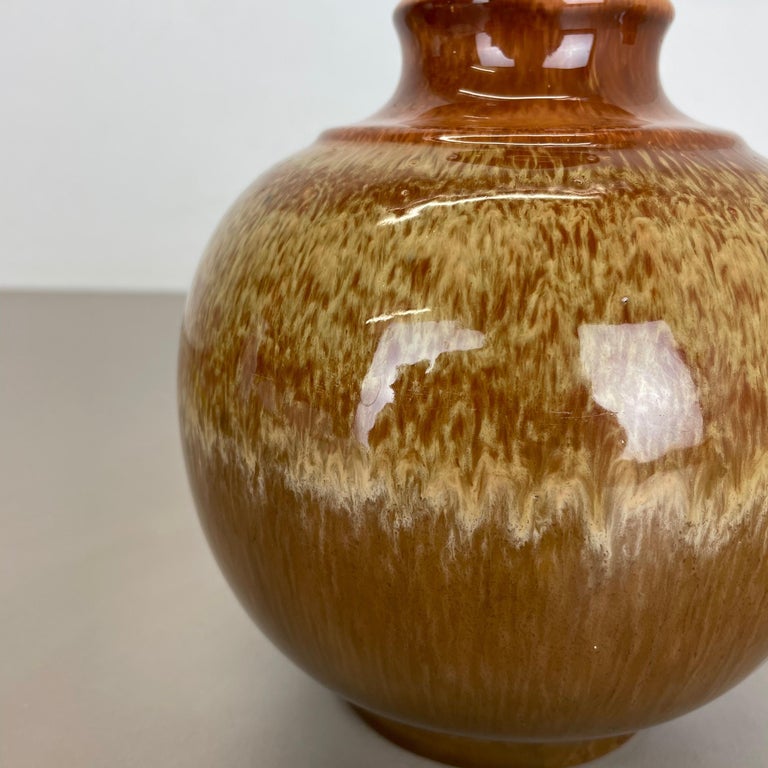 Set of 2 Fat Lava Ceramic Pottery Vase by Strehla Ceramic, GDR Germany, 1970s For Sale 1