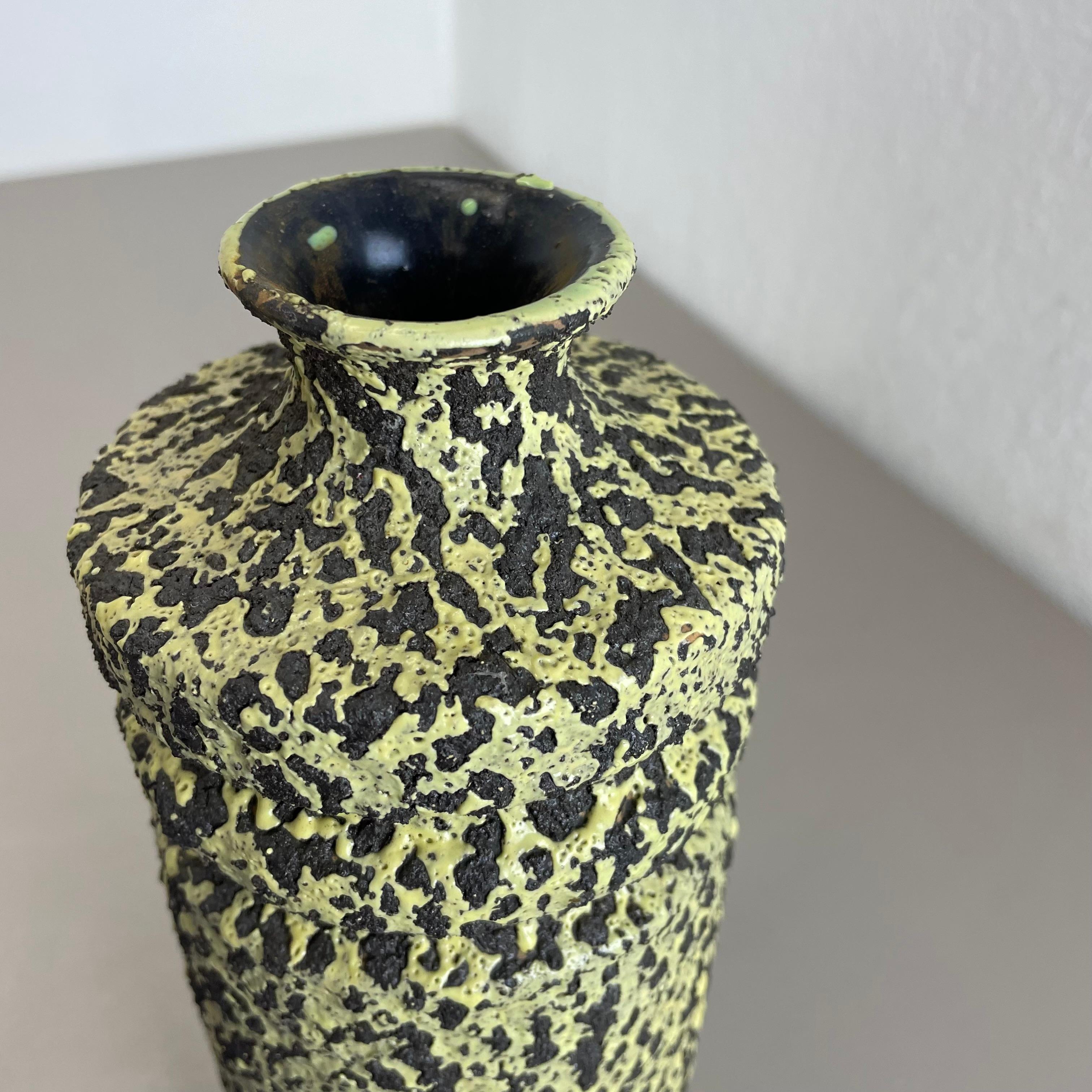 Set of 2 Fat Lava Ceramic Pottery Vase by VEB HALDENSLEBEN, GDR Germany, 1970s For Sale 7