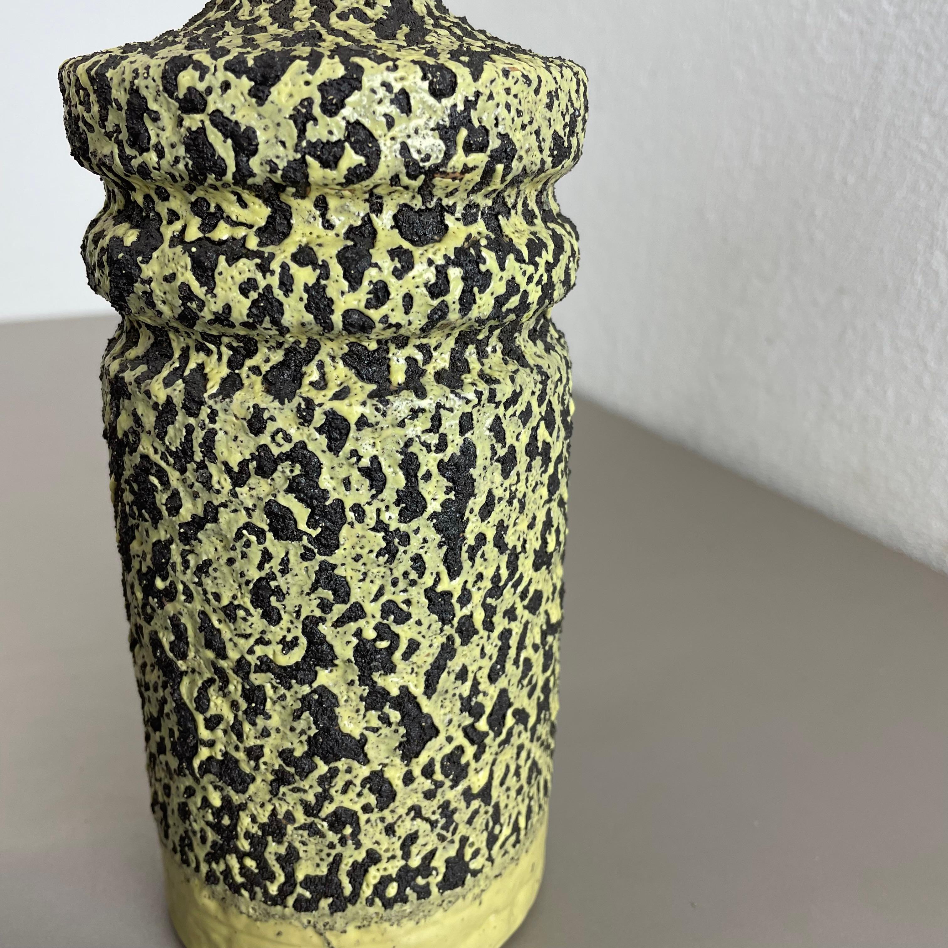 Set of 2 Fat Lava Ceramic Pottery Vase by VEB HALDENSLEBEN, GDR Germany, 1970s For Sale 8