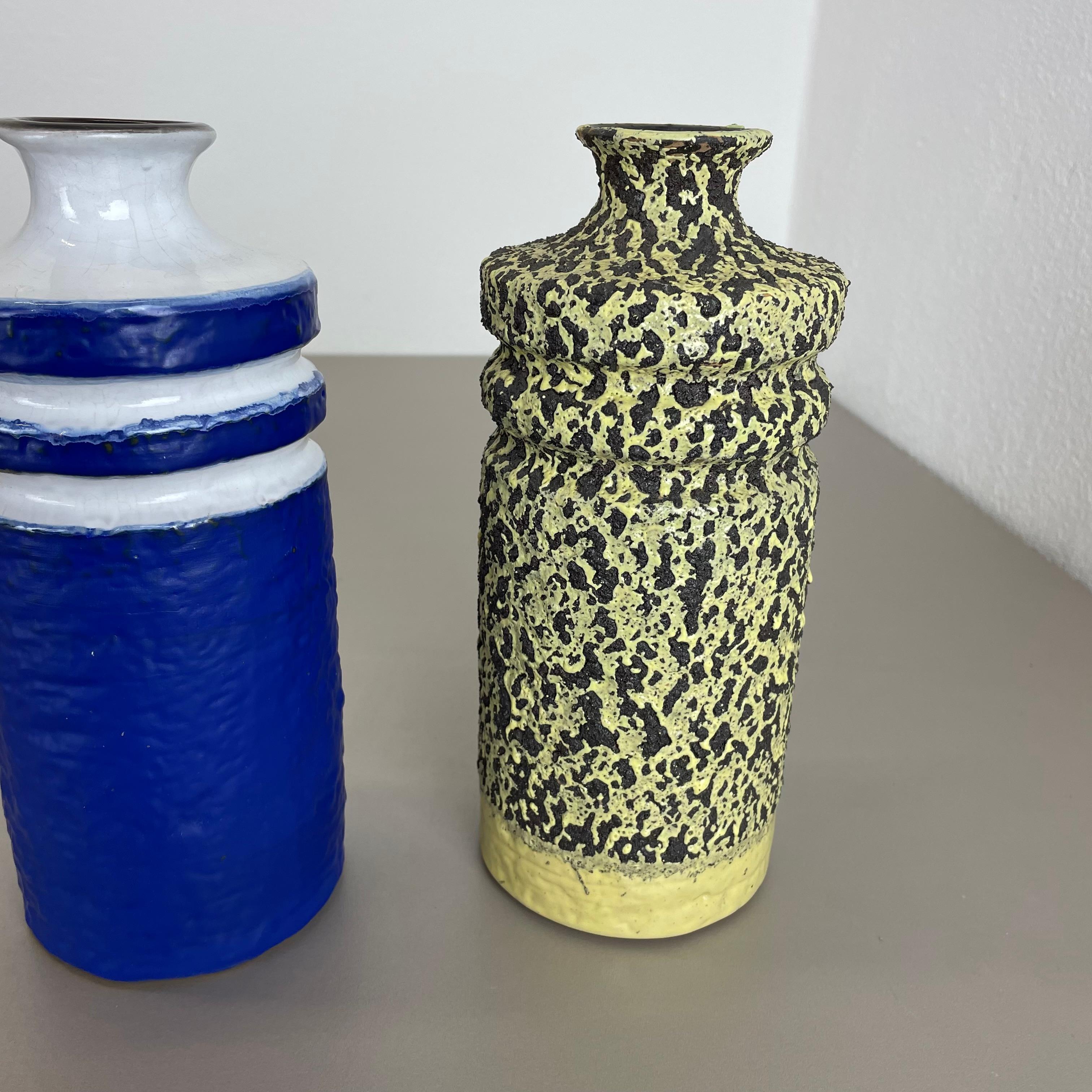 Set of 2 Fat Lava Ceramic Pottery Vase by VEB HALDENSLEBEN, GDR Germany, 1970s For Sale 10