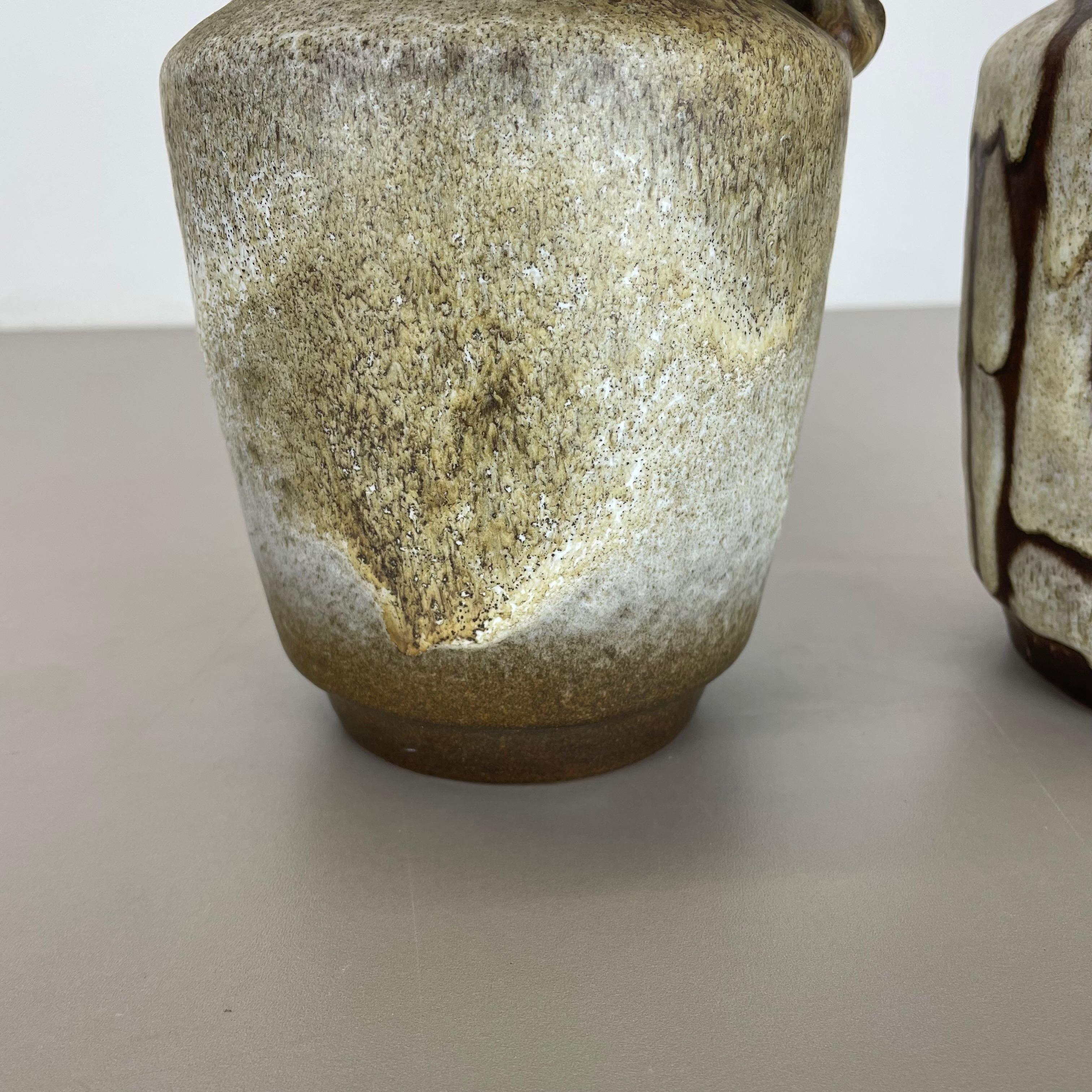 Set of 2 Fat Lava Pottery Vases Heinz Siery Carstens Atelier, Germany, 1970s For Sale 4