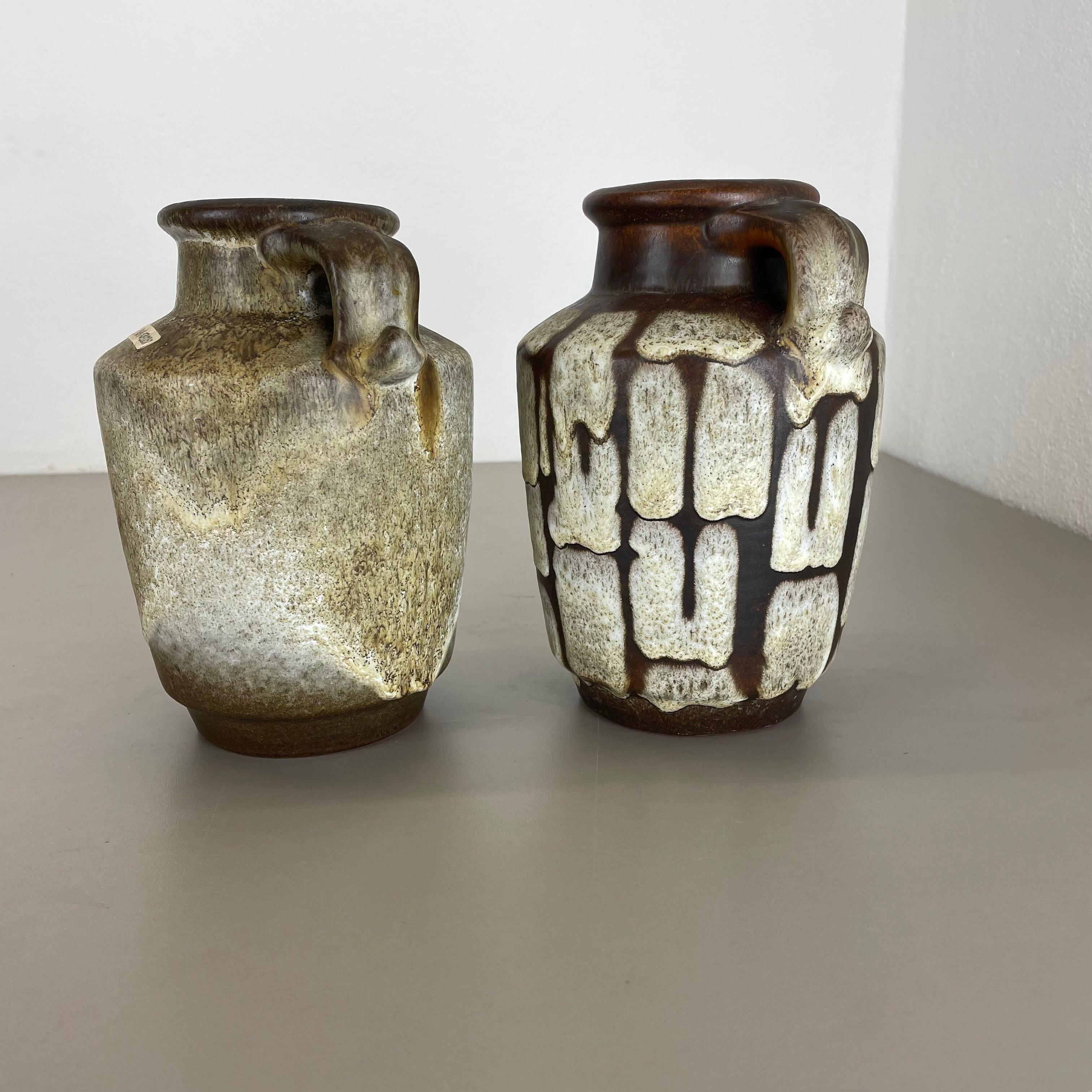 Juego de 2 jarrones de cerámica de lava gorda Heinz Siery Carstens Atelier, Alemania, años 70 en venta 8