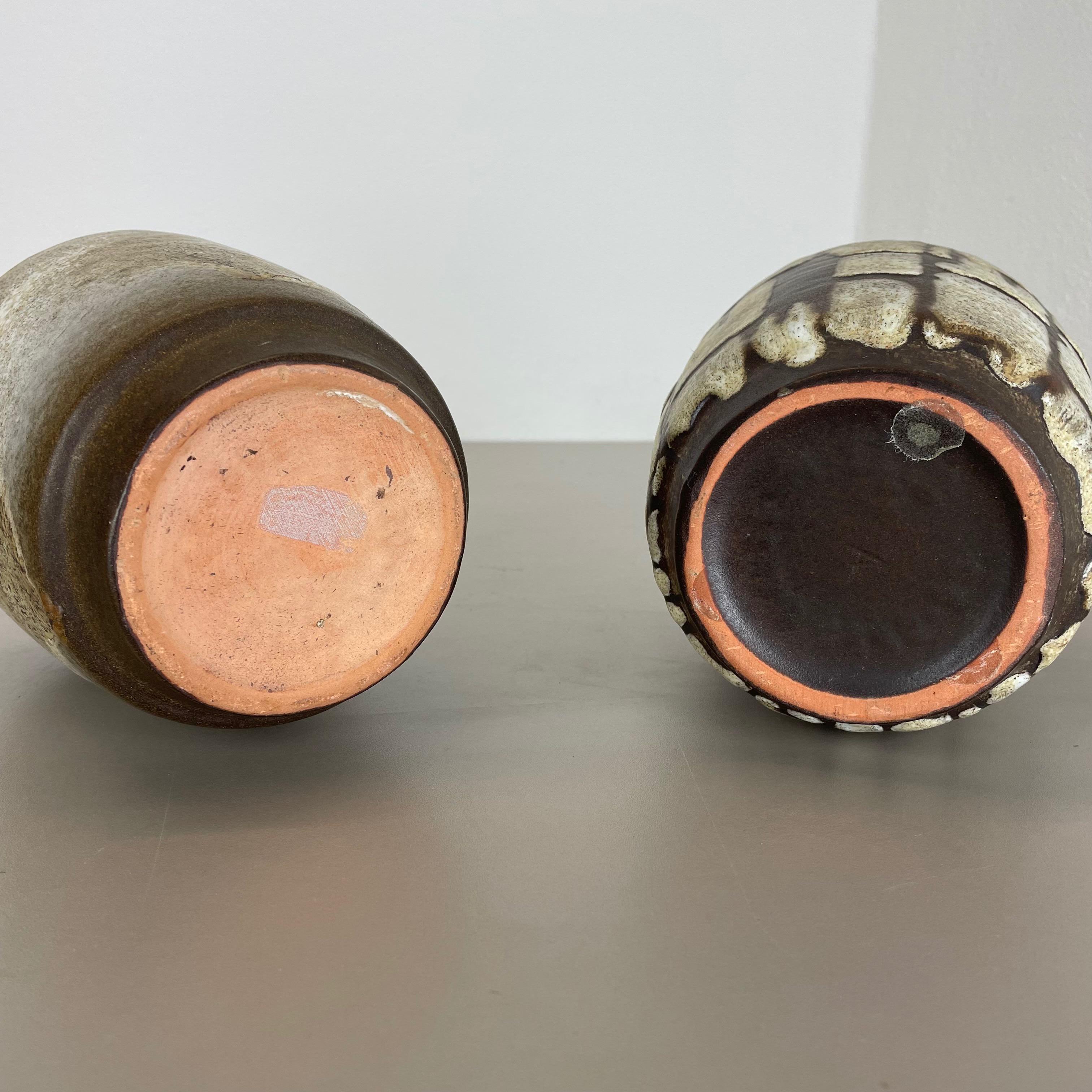 Juego de 2 jarrones de cerámica de lava gorda Heinz Siery Carstens Atelier, Alemania, años 70 en venta 12