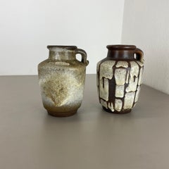 Set of 2 Fat Lava Pottery Vases Heinz Siery Carstens Atelier, Germany, 1970s