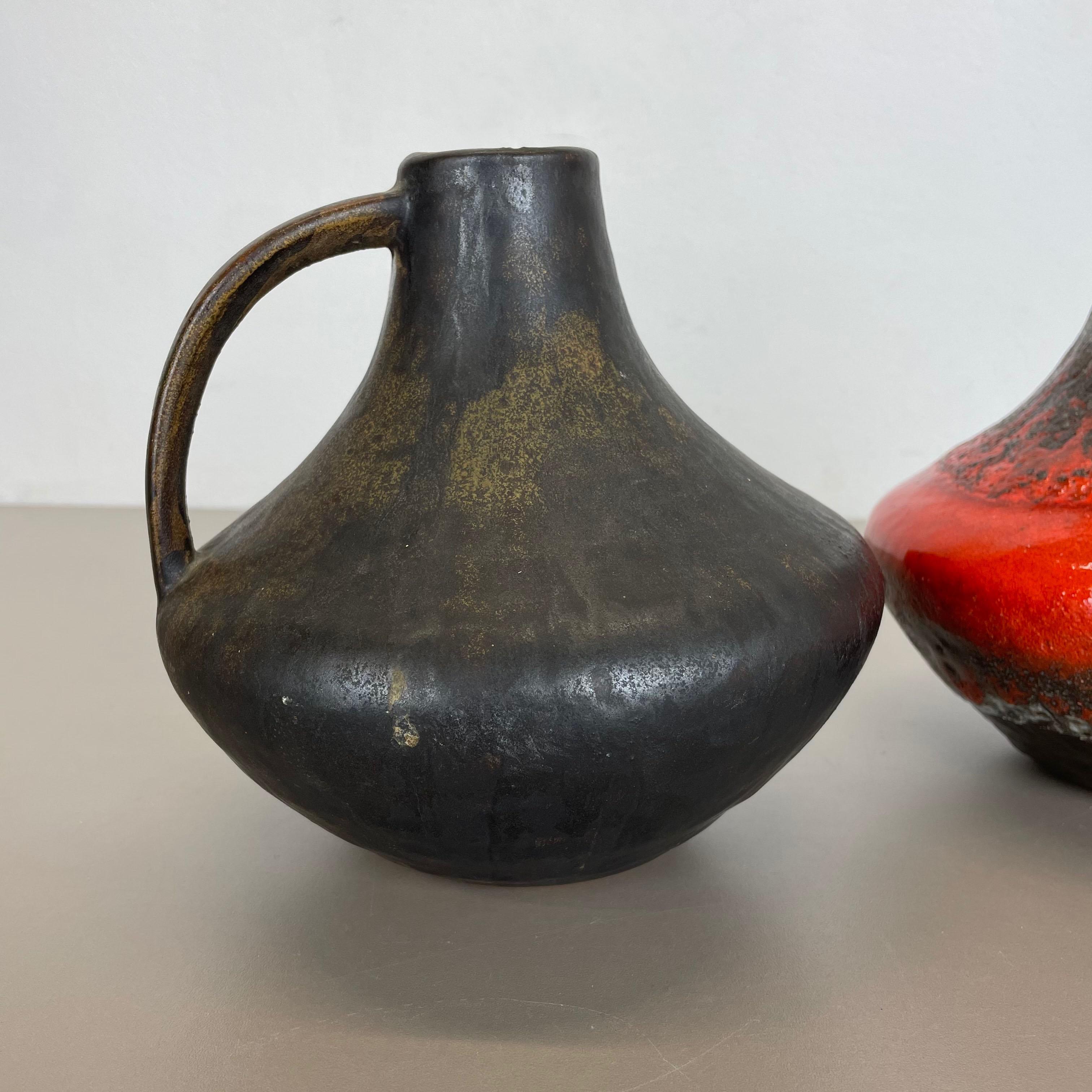 Set of 2 Fat Lava Pottery Vases Heinz Siery Carstens Tönnieshof, Germany, 1970s For Sale 4