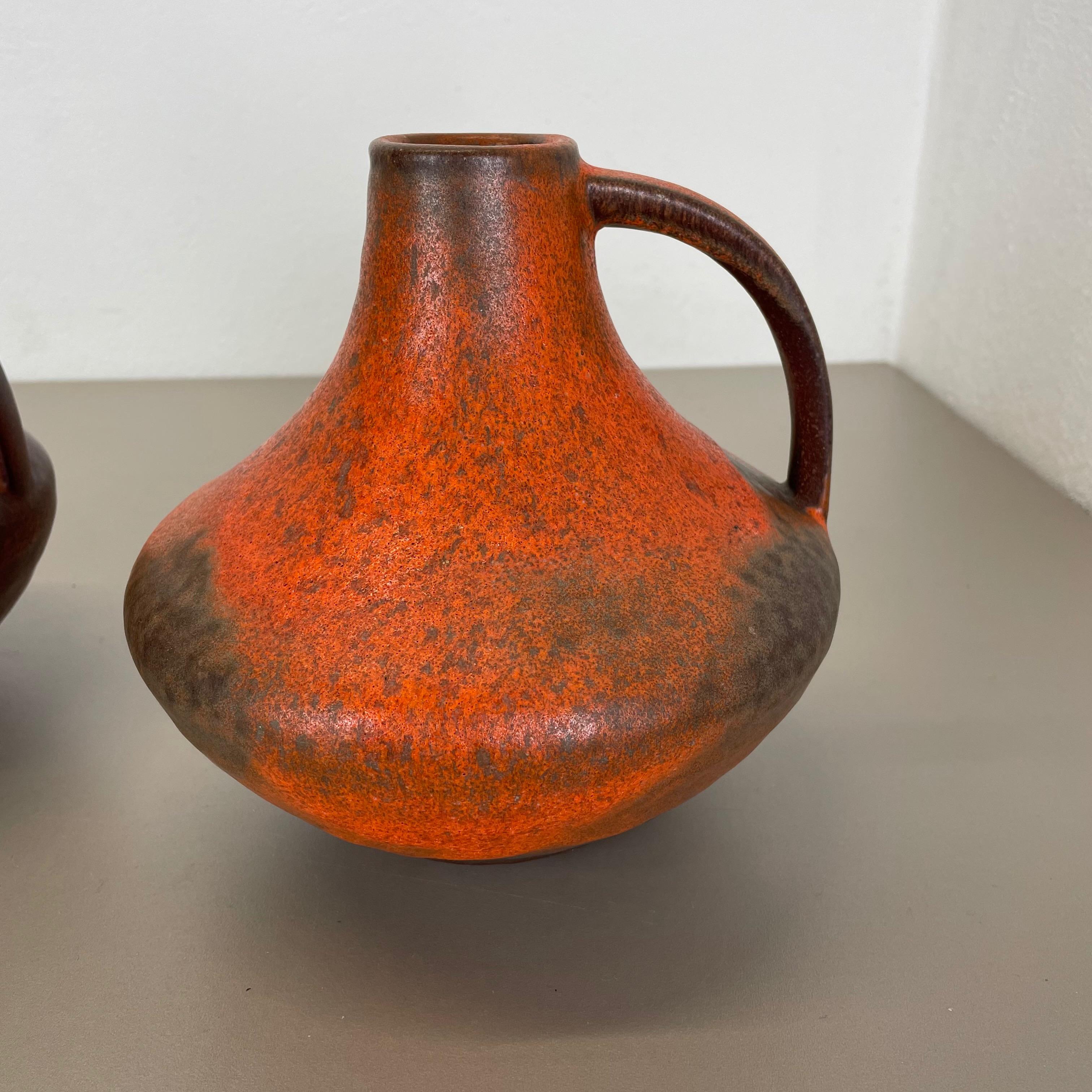 Set von 2 Vasen aus Fett Lava-Keramik Heinz Siery Carstens Tnnieshof, Deutschland, 1970er Jahre im Angebot 5