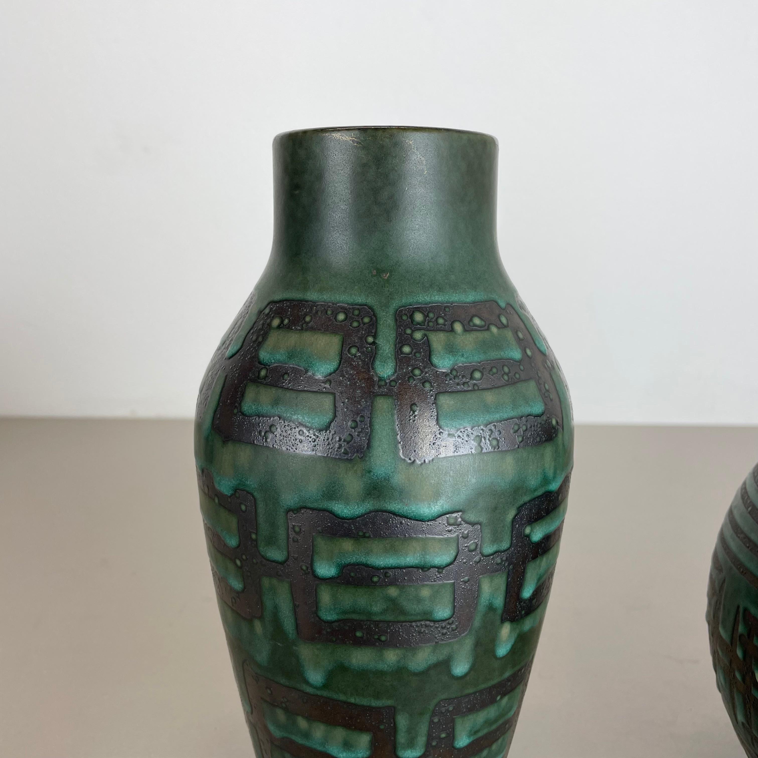 Satz von 2 Vasen aus fetter Lava-Keramik Heinz Siery Carstens Tönnieshof, Deutschland, 1970er Jahre im Angebot 4