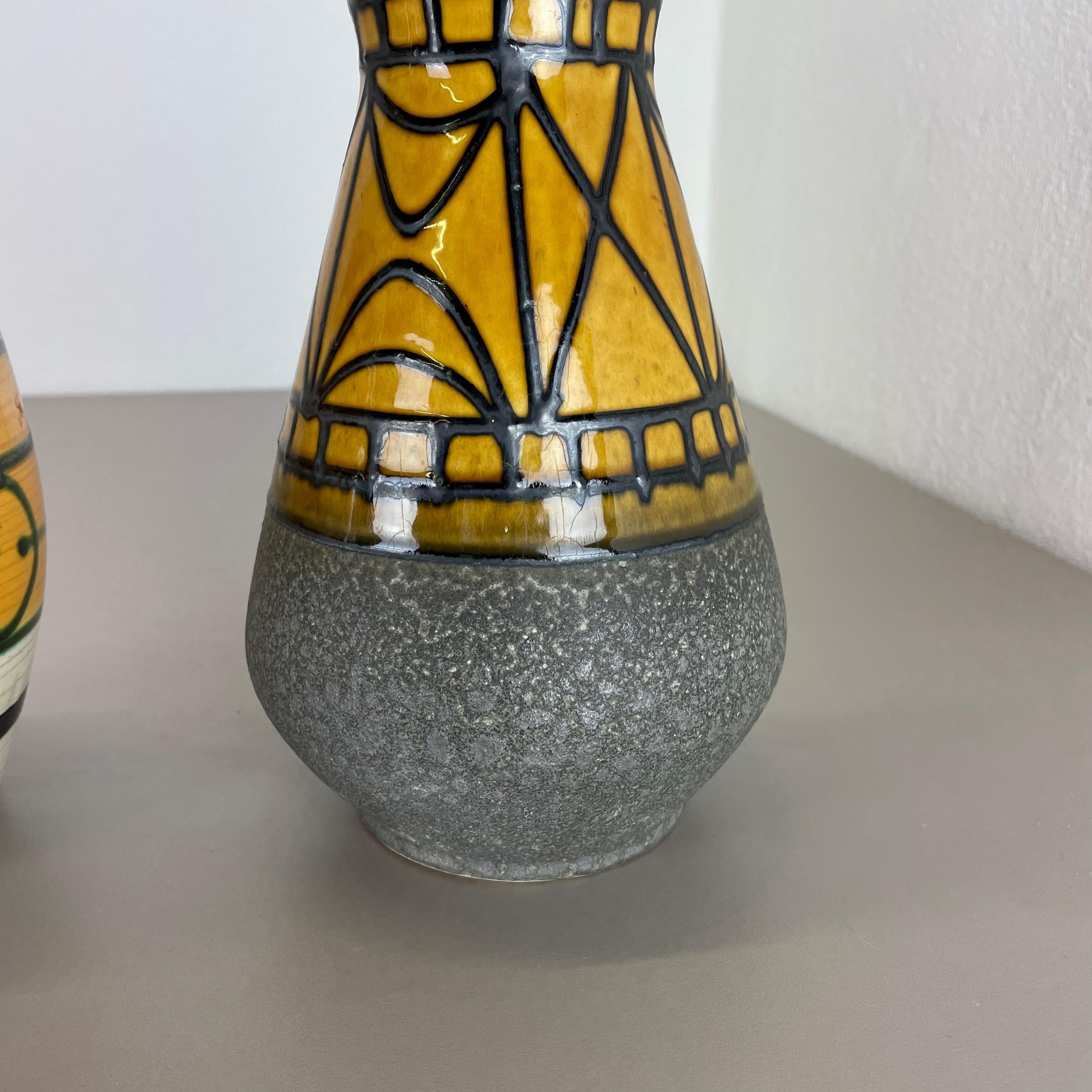 Set of 2 Fat Lava Pottery Vases Heinz Siery Carstens Tonnieshof, Germany, 1970s For Sale 3