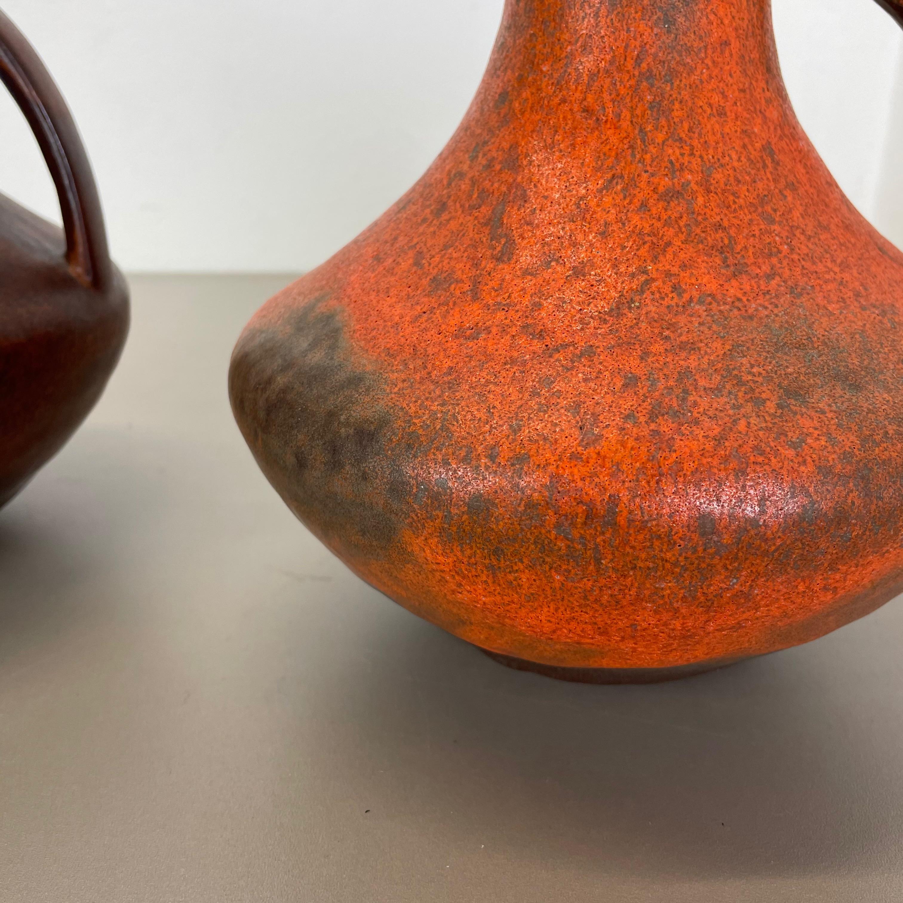 Set von 2 Vasen aus Fett Lava-Keramik Heinz Siery Carstens Tnnieshof, Deutschland, 1970er Jahre im Angebot 6