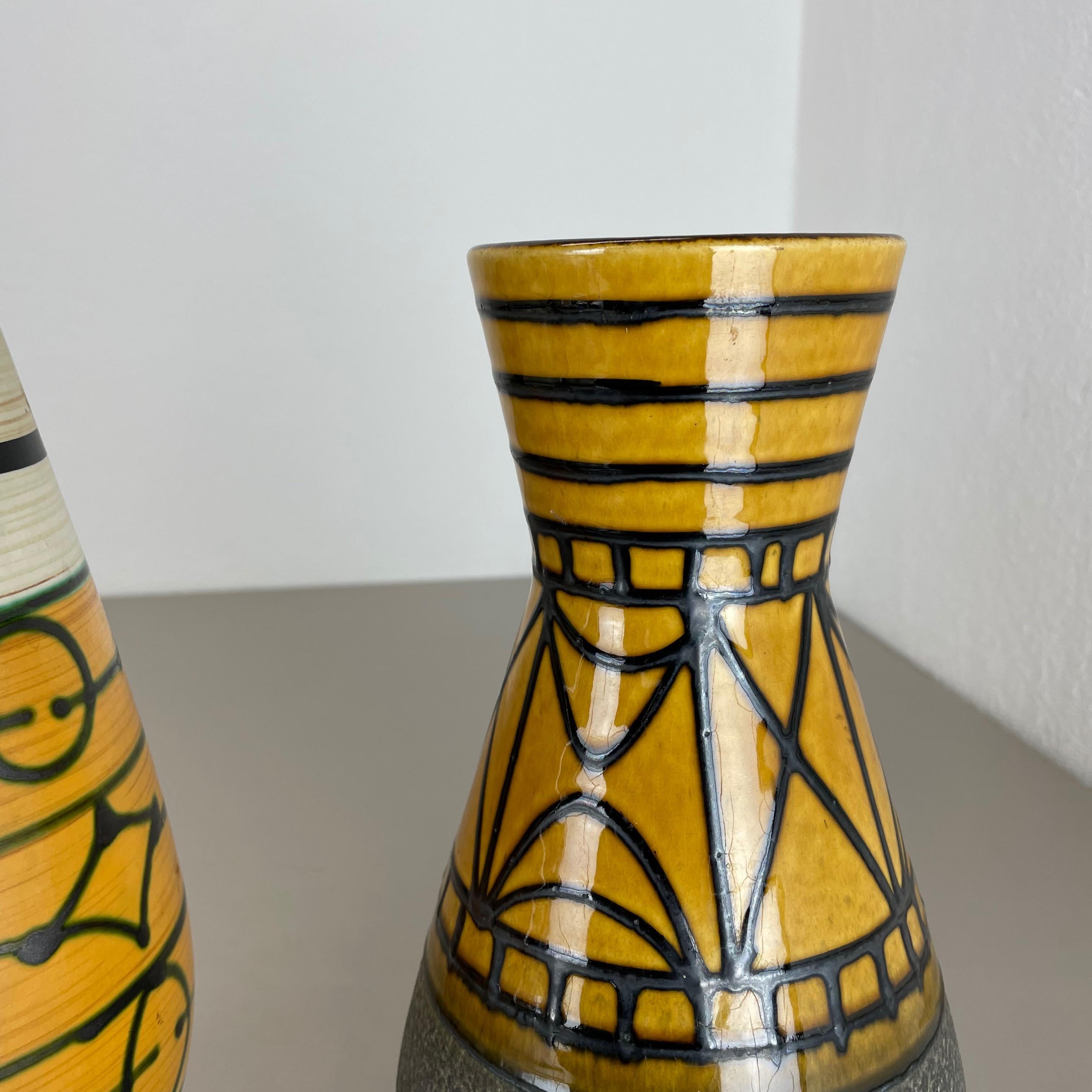 Set of 2 Fat Lava Pottery Vases Heinz Siery Carstens Tonnieshof, Germany, 1970s For Sale 5