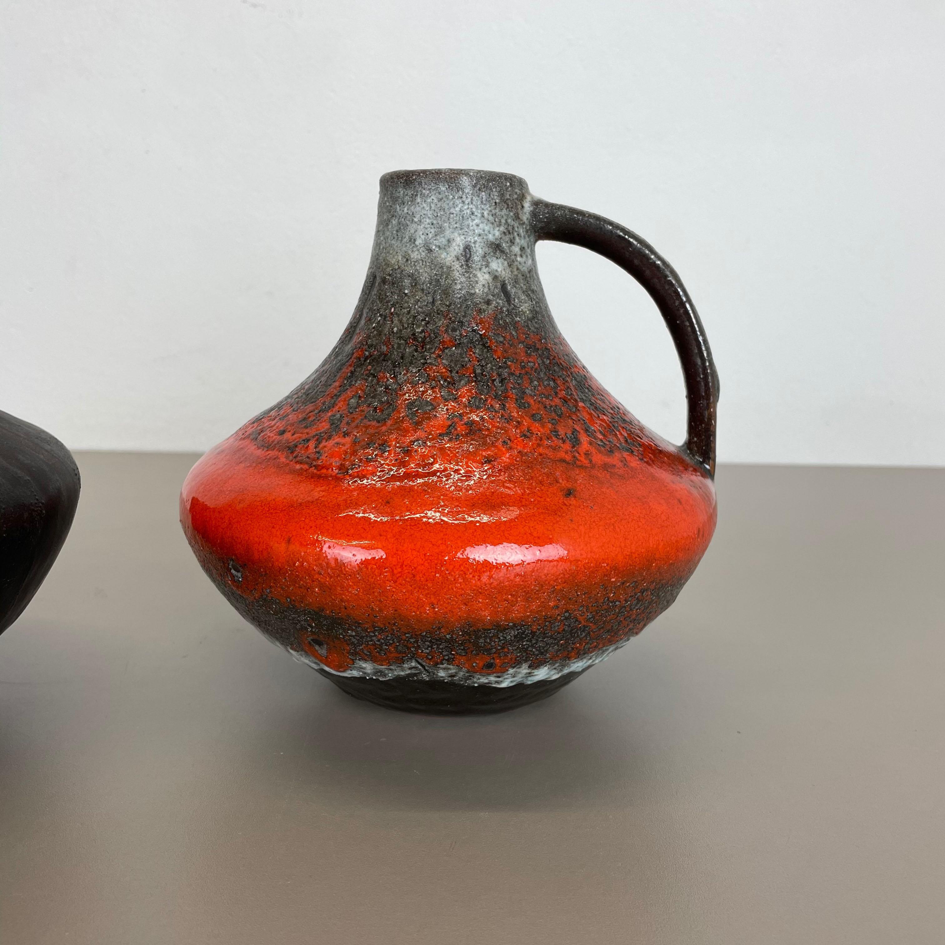 Set of 2 Fat Lava Pottery Vases Heinz Siery Carstens Tönnieshof, Germany, 1970s For Sale 6