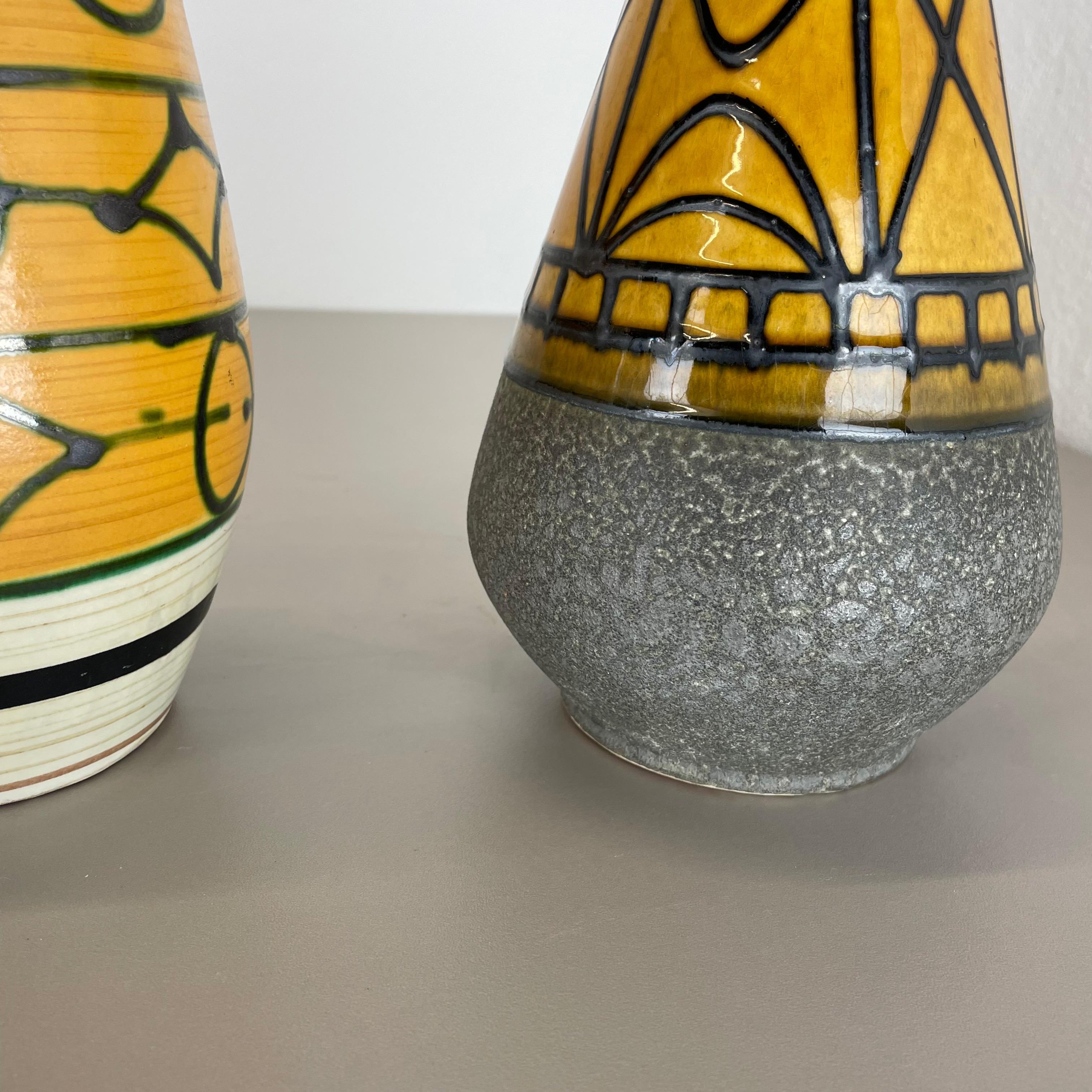 Set of 2 Fat Lava Pottery Vases Heinz Siery Carstens Tonnieshof, Germany, 1970s For Sale 7