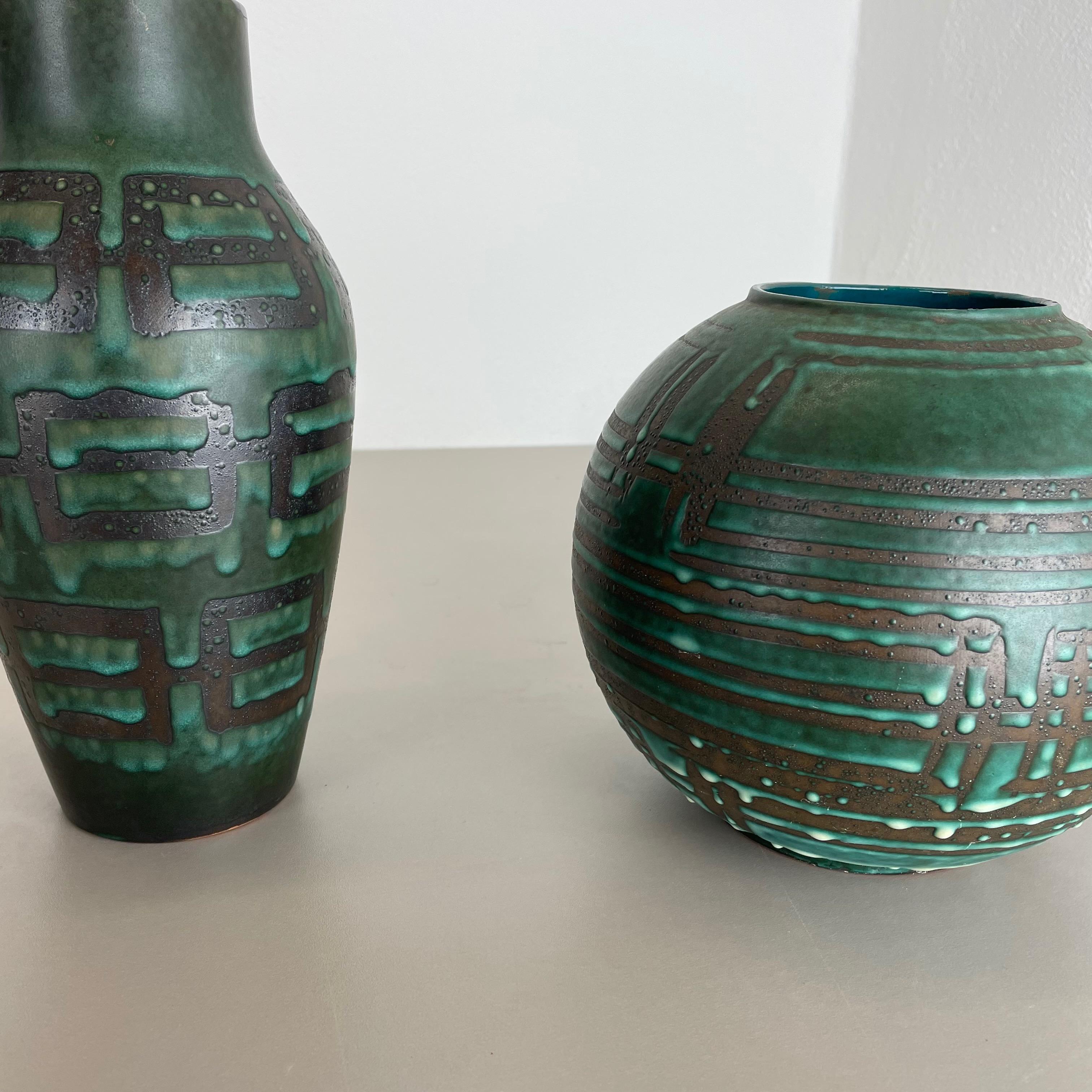 Satz von 2 Vasen aus fetter Lava-Keramik Heinz Siery Carstens Tönnieshof, Deutschland, 1970er Jahre im Angebot 8