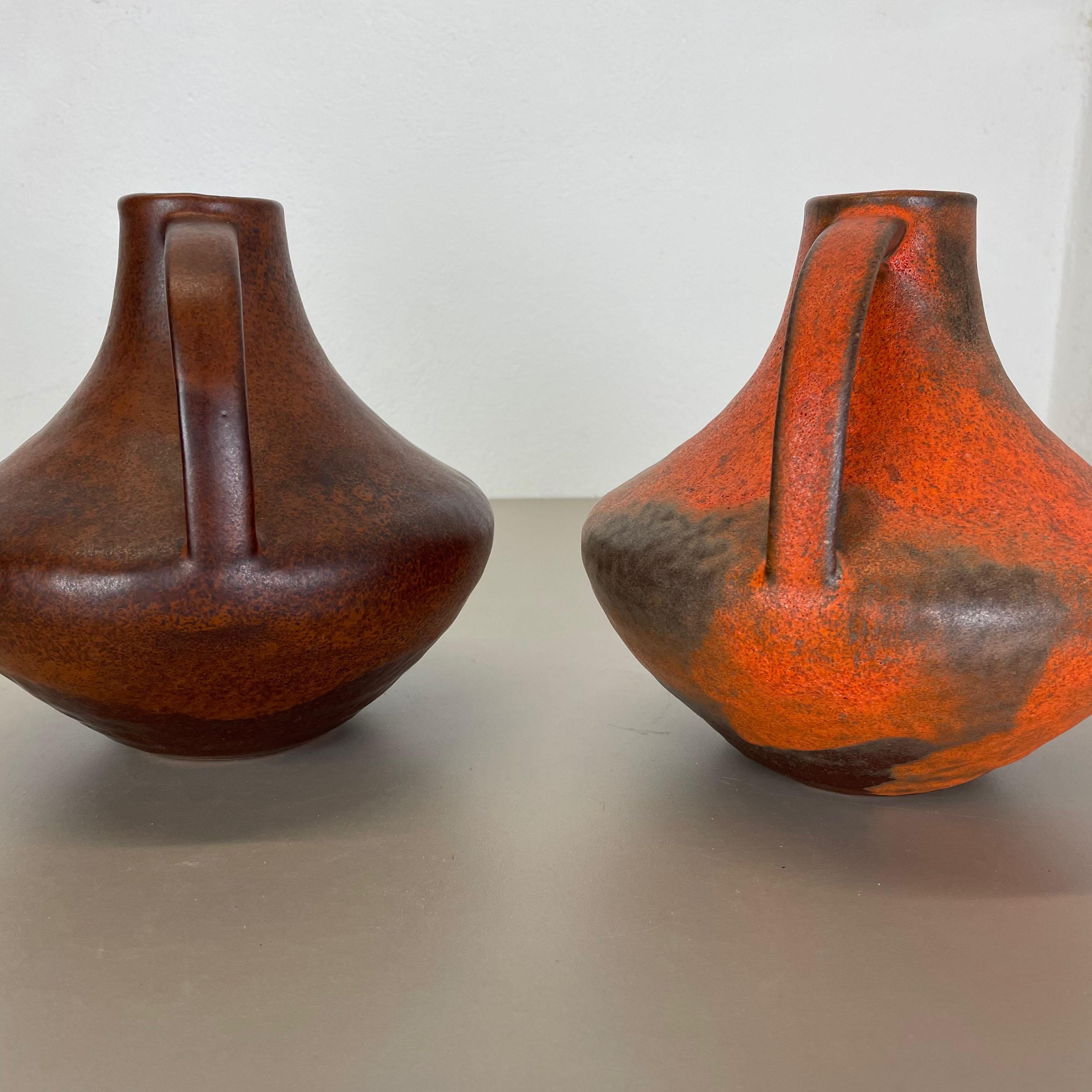 Set von 2 Vasen aus Fett Lava-Keramik Heinz Siery Carstens Tnnieshof, Deutschland, 1970er Jahre im Angebot 10