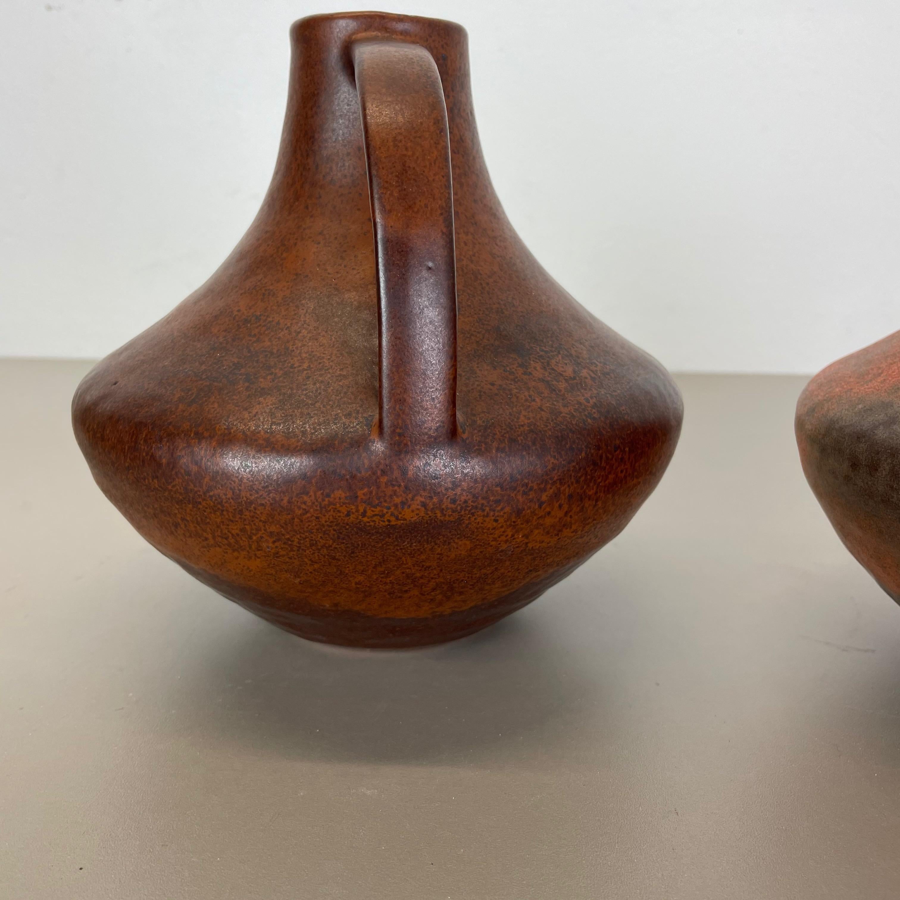 Set von 2 Vasen aus Fett Lava-Keramik Heinz Siery Carstens Tnnieshof, Deutschland, 1970er Jahre im Angebot 11