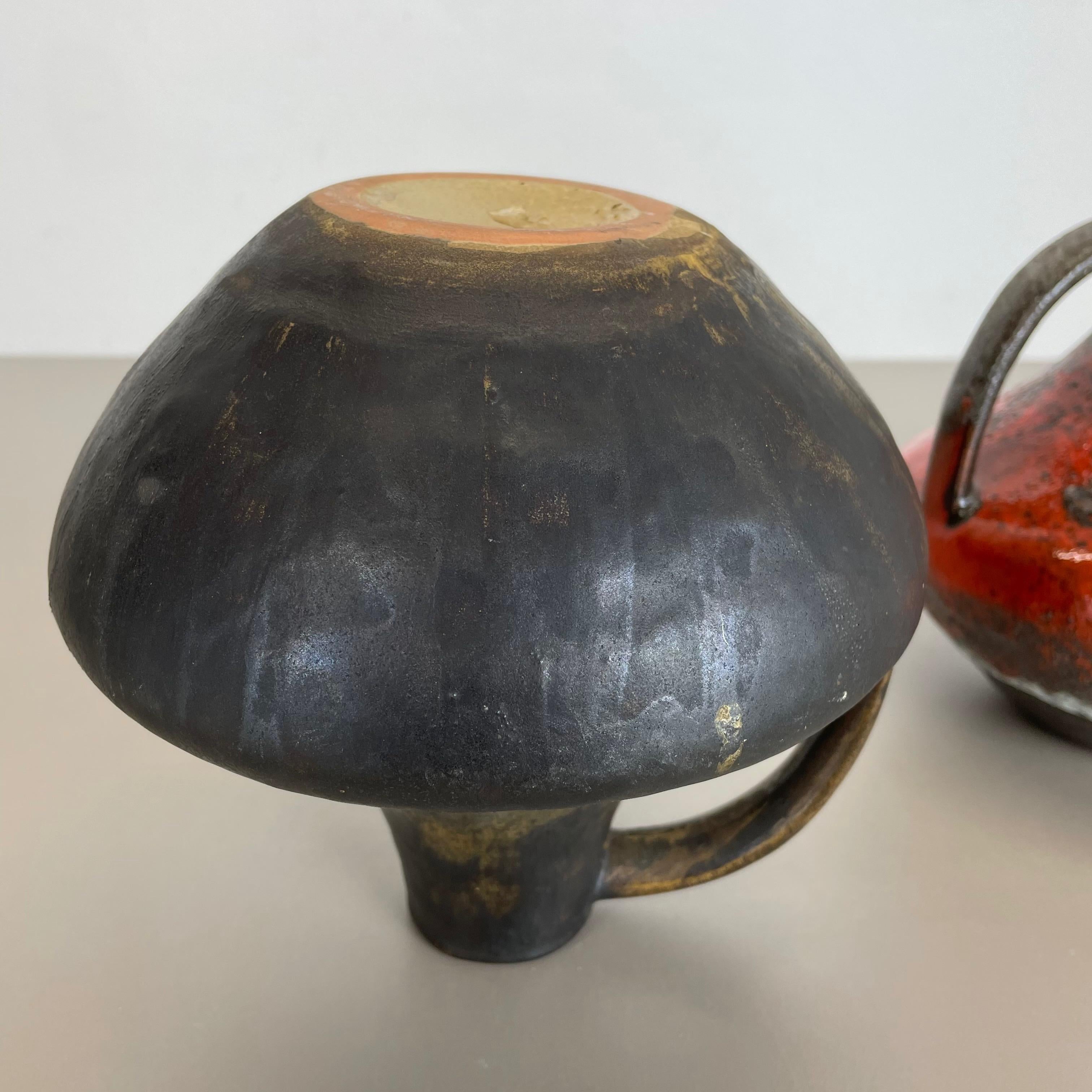 Set of 2 Fat Lava Pottery Vases Heinz Siery Carstens Tönnieshof, Germany, 1970s For Sale 11