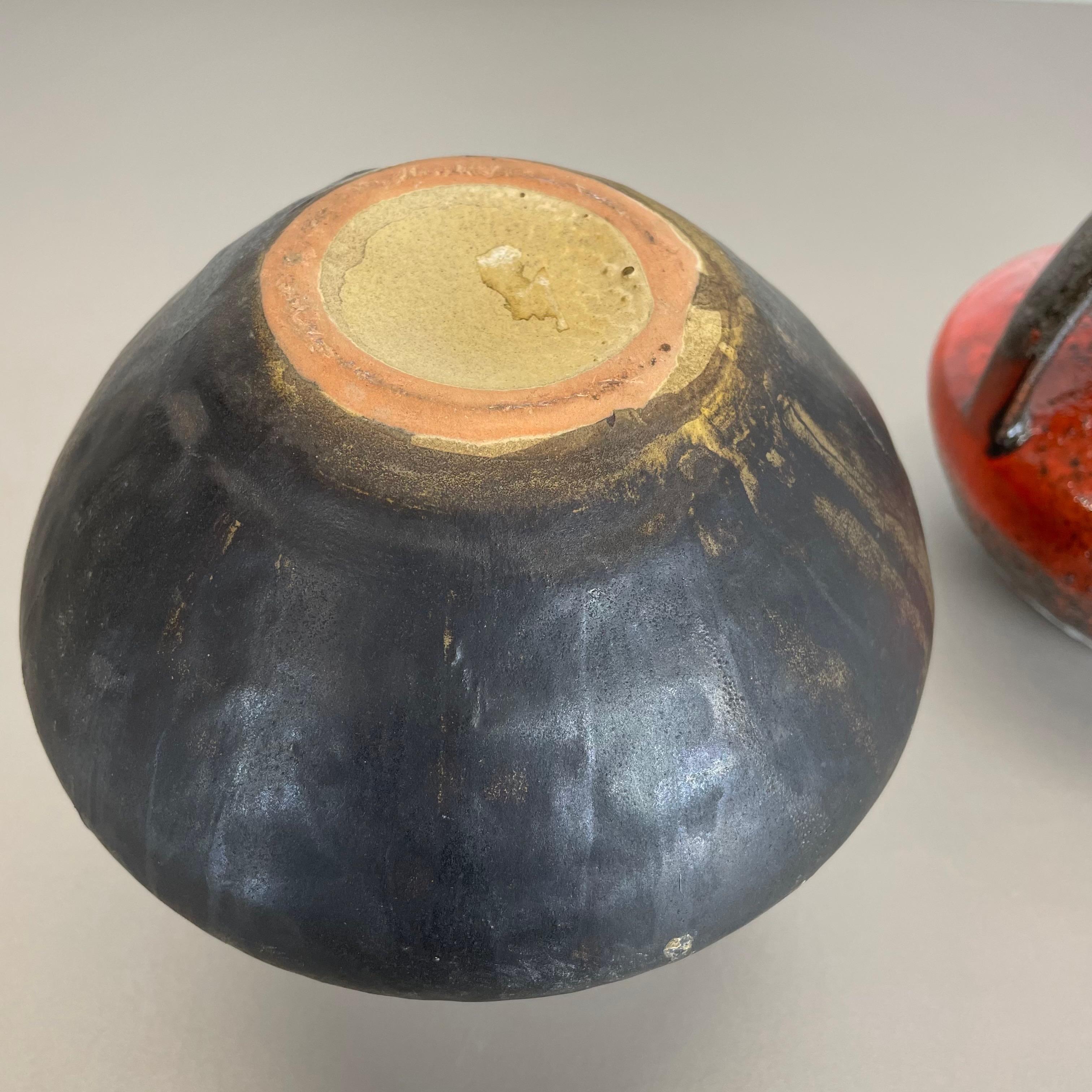 Set of 2 Fat Lava Pottery Vases Heinz Siery Carstens Tönnieshof, Germany, 1970s For Sale 12