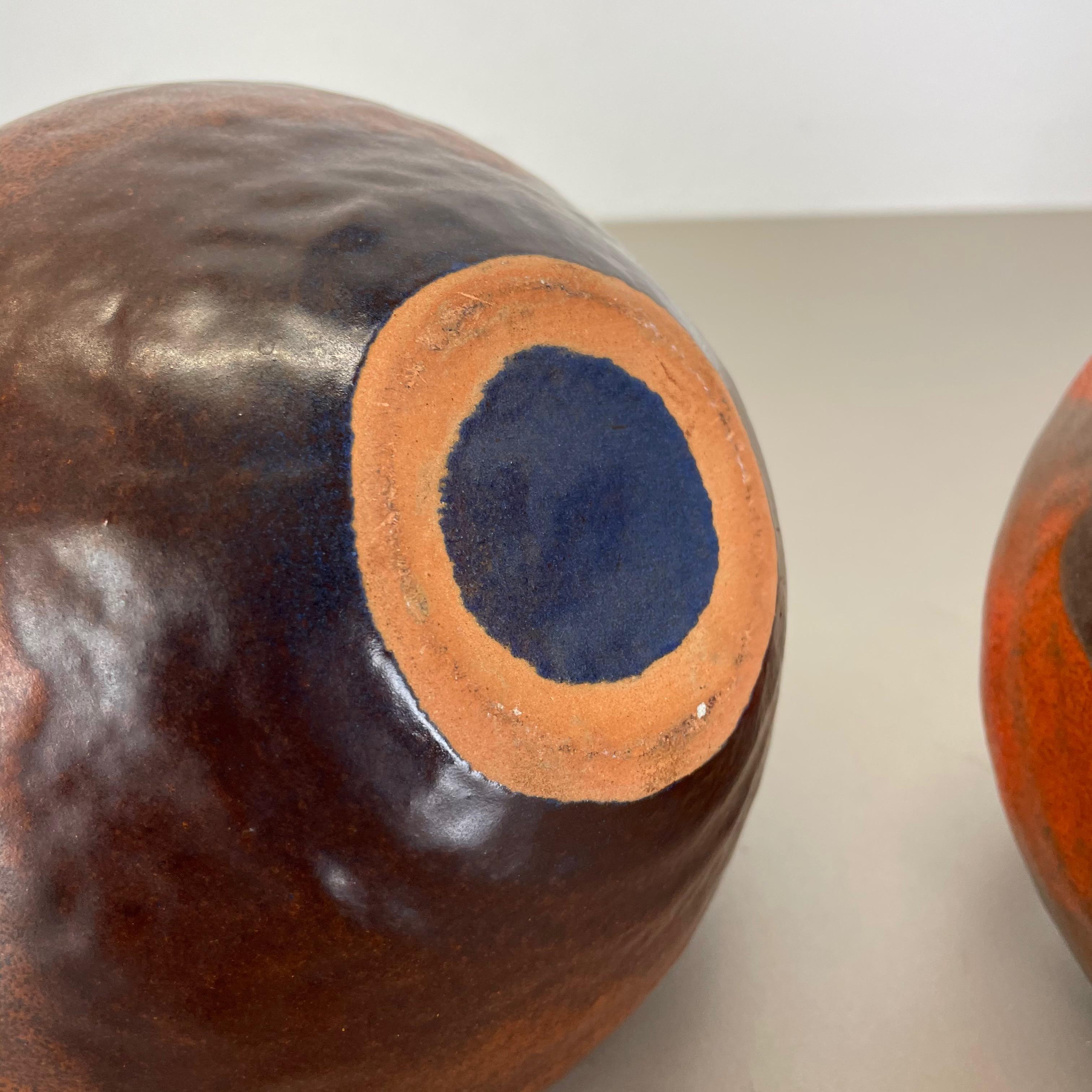 Set von 2 Vasen aus Fett Lava-Keramik Heinz Siery Carstens Tnnieshof, Deutschland, 1970er Jahre im Angebot 13