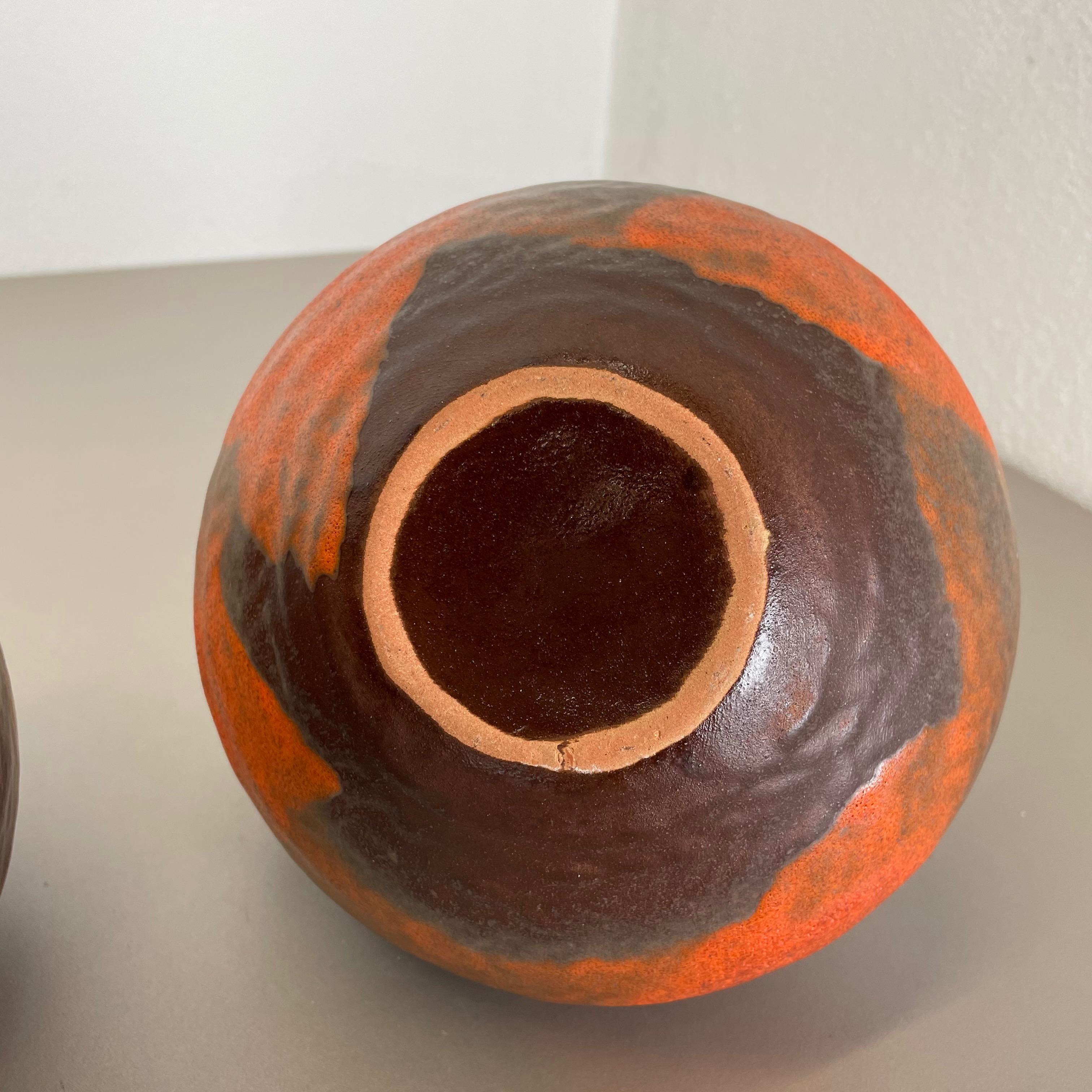 Set von 2 Vasen aus Fett Lava-Keramik Heinz Siery Carstens Tnnieshof, Deutschland, 1970er Jahre im Angebot 14