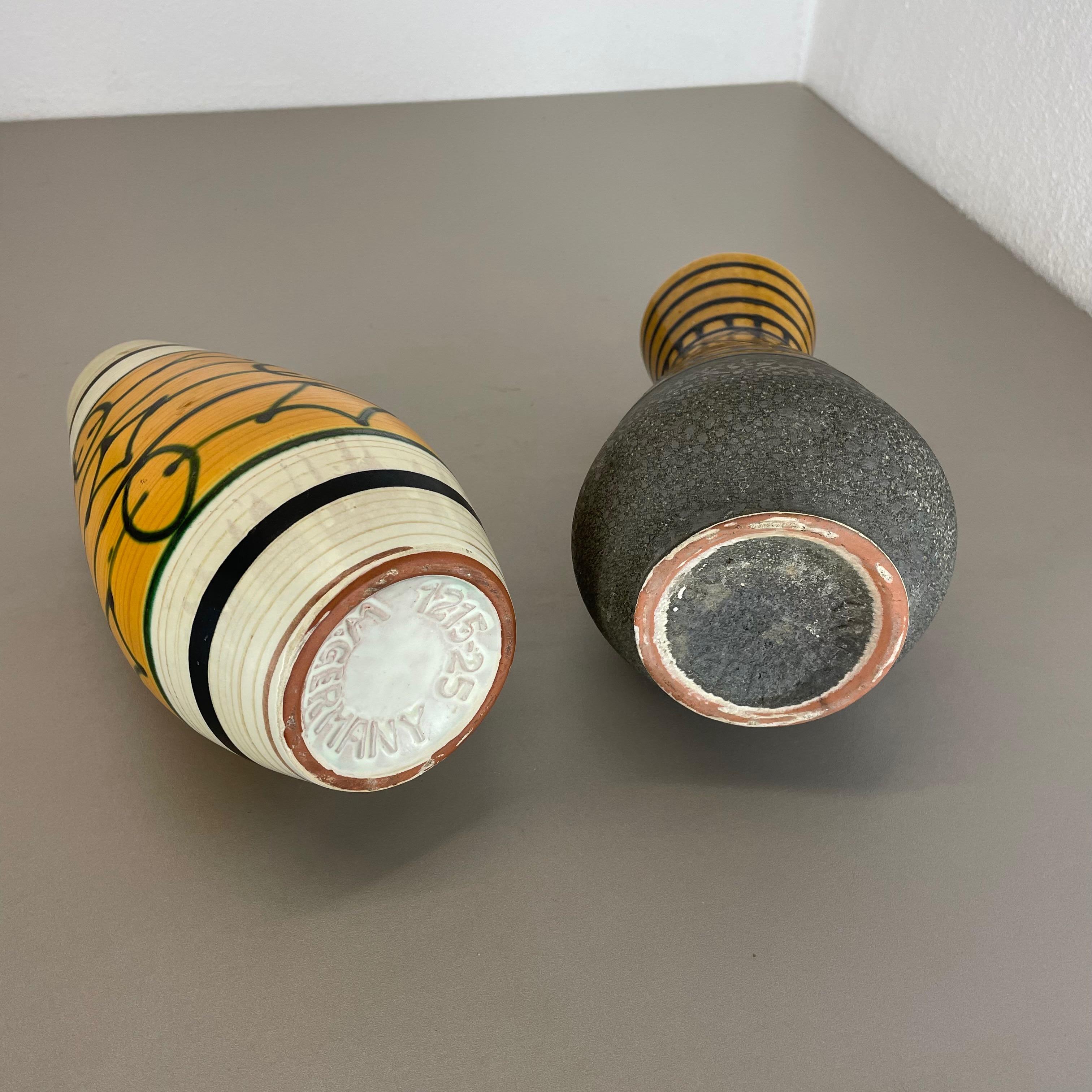 Set of 2 Fat Lava Pottery Vases Heinz Siery Carstens Tonnieshof, Germany, 1970s For Sale 13