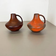 Set of 2 Fat Lava Pottery Vases Heinz Siery Carstens Tönnieshof, Germany, 1970s