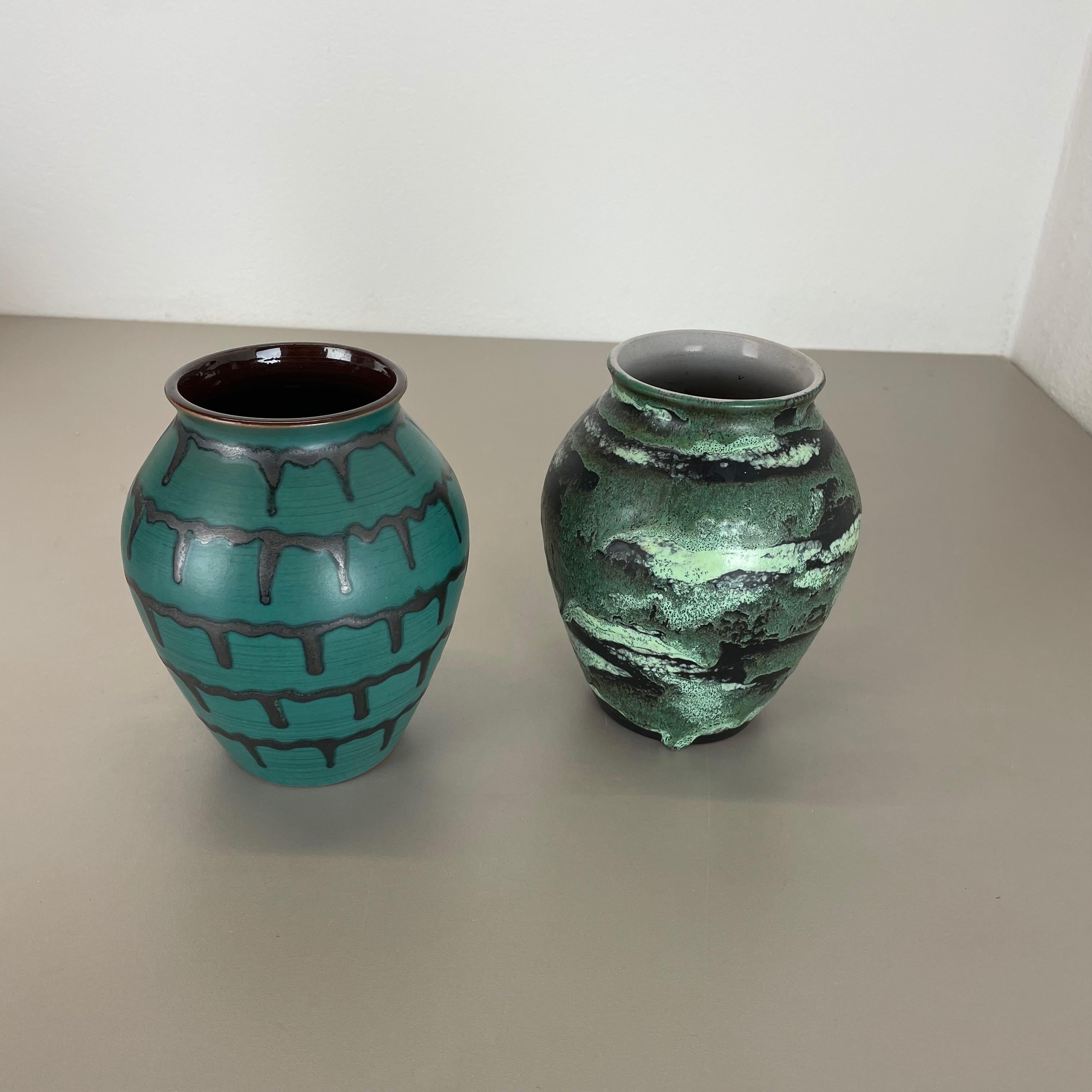 Satz von 2 Vasen aus fetter Lava-Keramik Heinz Siery Carstens Tönnieshof, Deutschland, 1970er Jahre (20. Jahrhundert) im Angebot