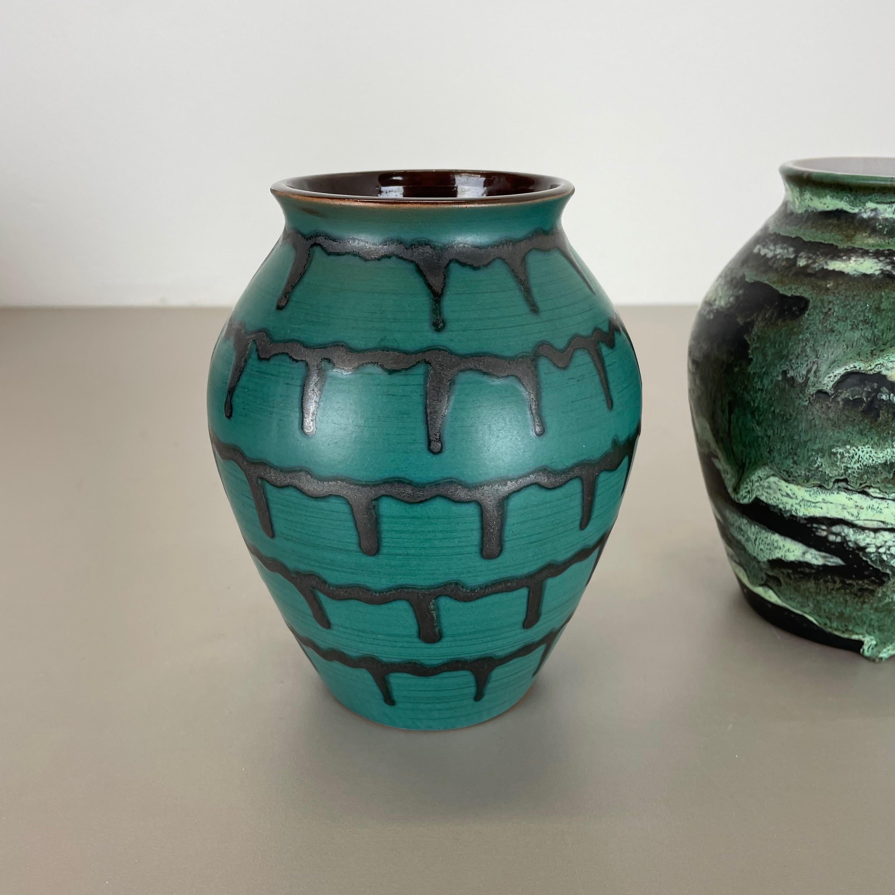 Ceramic Set of 2 Fat Lava Pottery Vases Heinz Siery Carstens Tönnieshof, Germany, 1970s For Sale