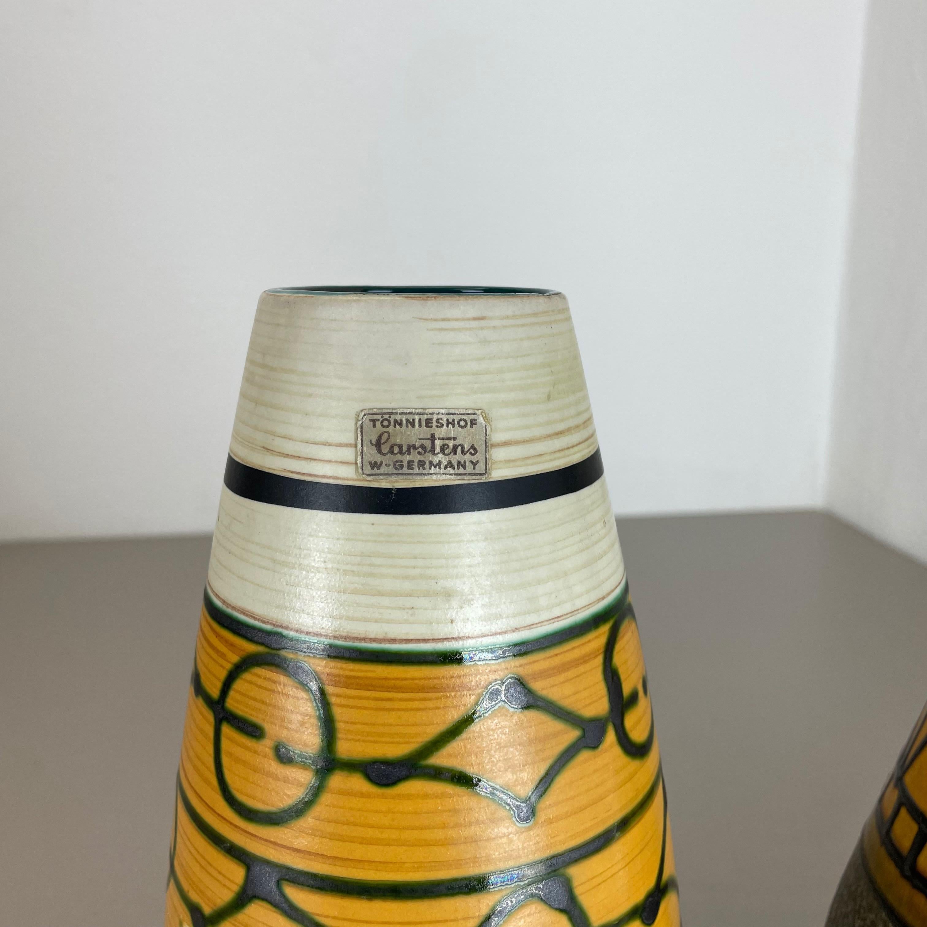 Ceramic Set of 2 Fat Lava Pottery Vases Heinz Siery Carstens Tonnieshof, Germany, 1970s For Sale