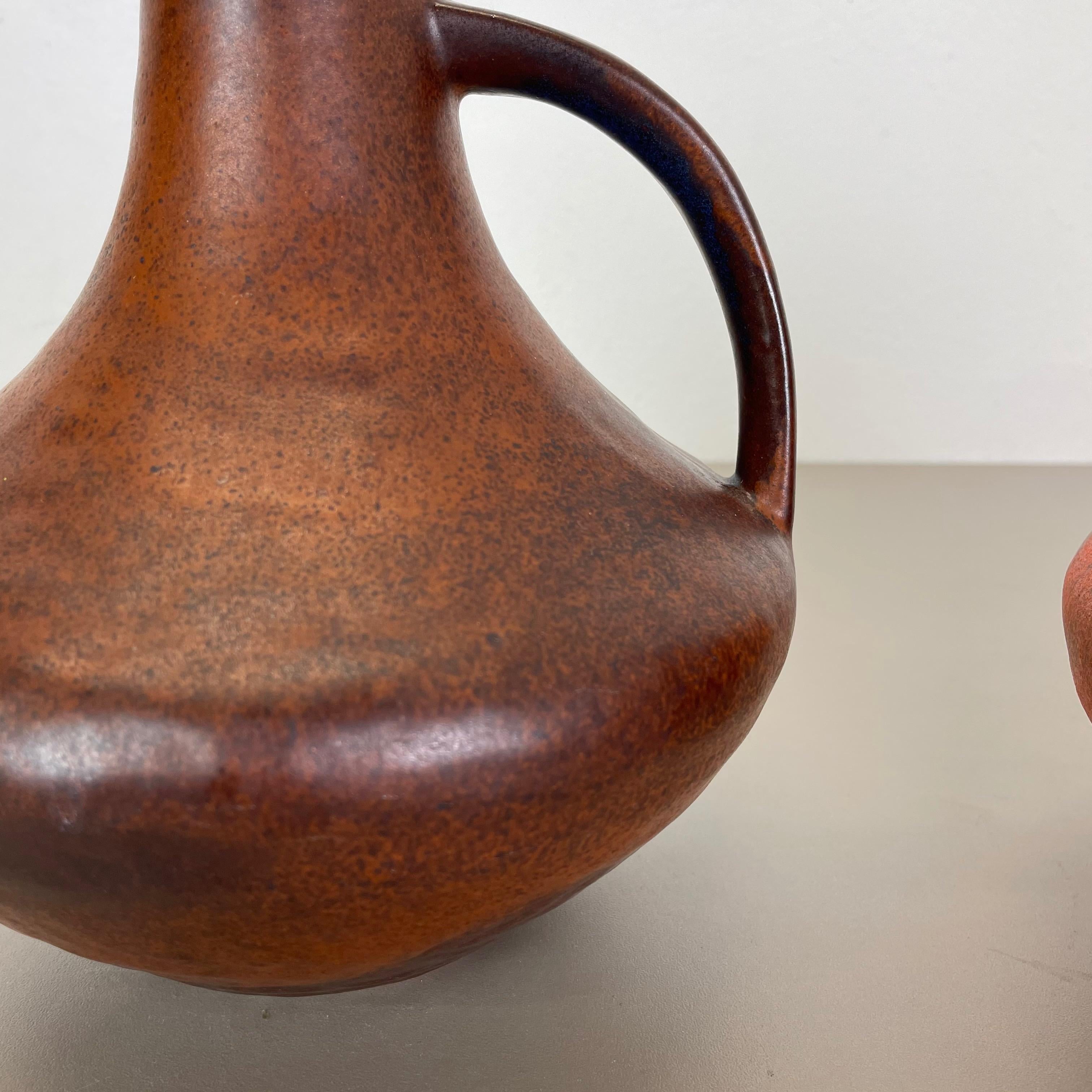 Set von 2 Vasen aus Fett Lava-Keramik Heinz Siery Carstens Tnnieshof, Deutschland, 1970er Jahre im Angebot 2
