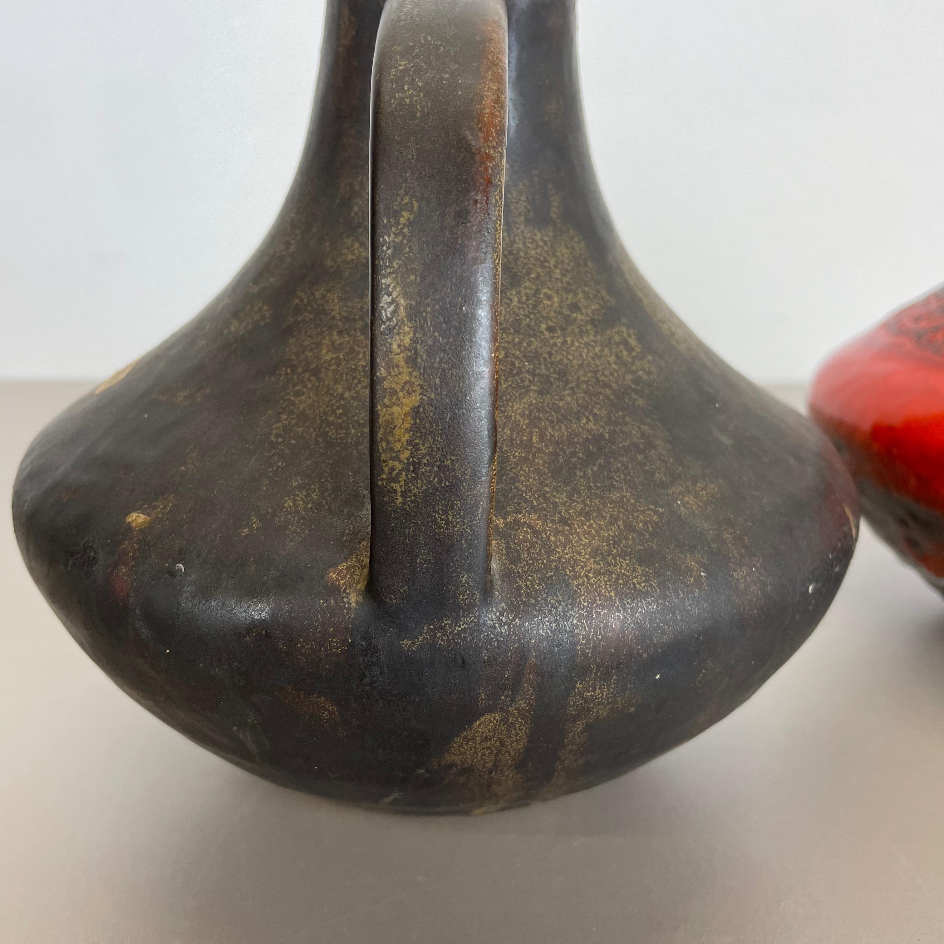 Set of 2 Fat Lava Pottery Vases Heinz Siery Carstens Tönnieshof, Germany, 1970s For Sale 2