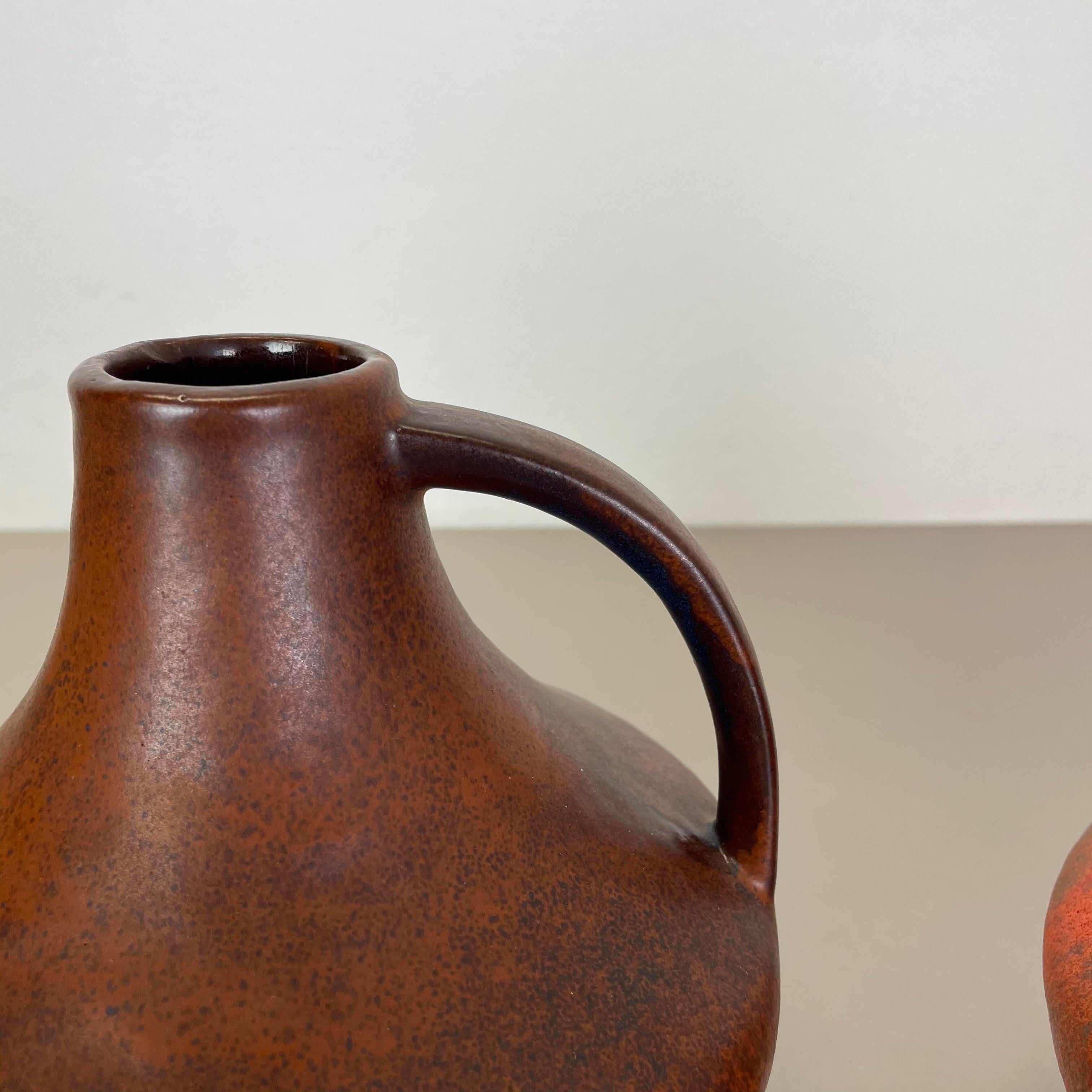 Set von 2 Vasen aus Fett Lava-Keramik Heinz Siery Carstens Tnnieshof, Deutschland, 1970er Jahre im Angebot 3