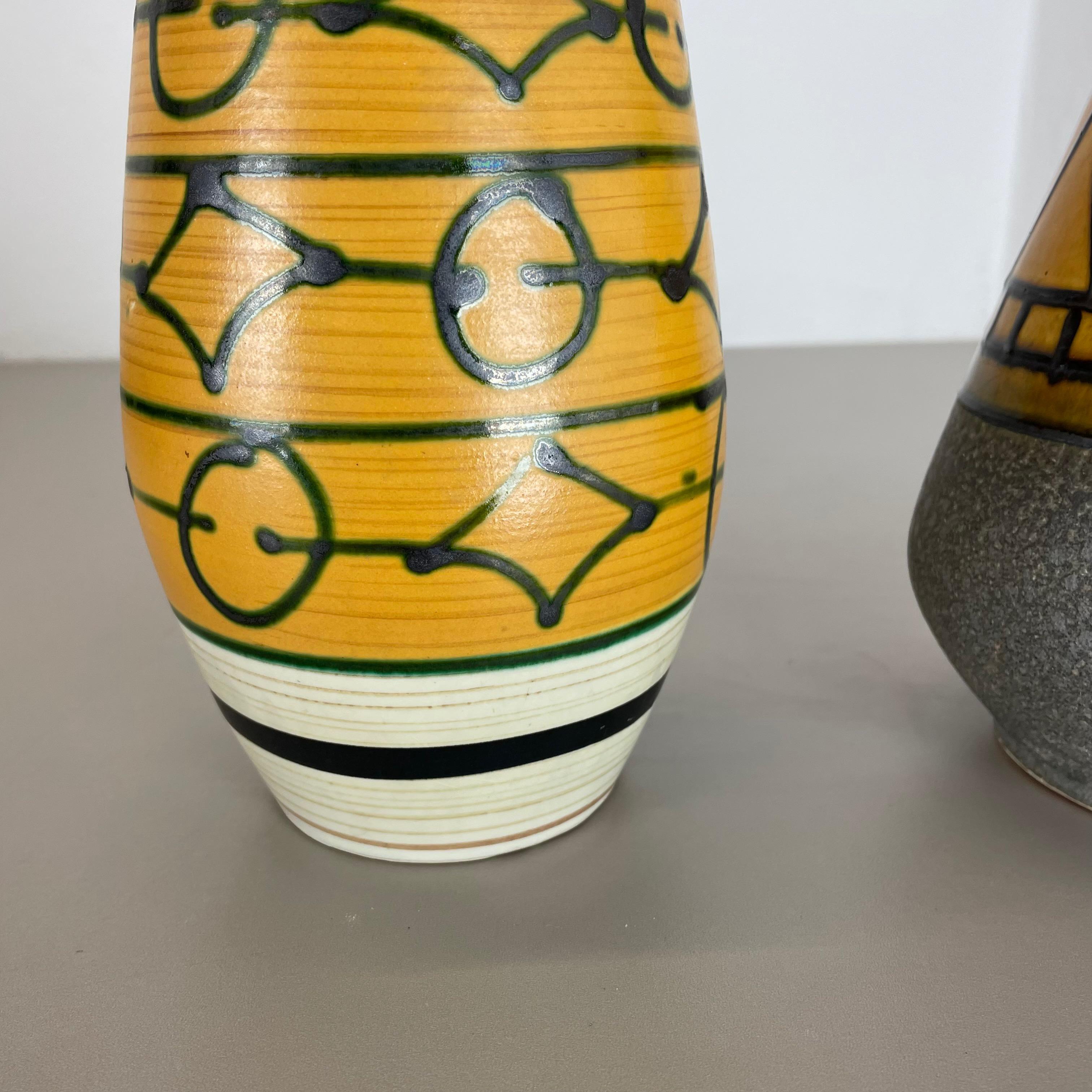 Set of 2 Fat Lava Pottery Vases Heinz Siery Carstens Tonnieshof, Germany, 1970s For Sale 2