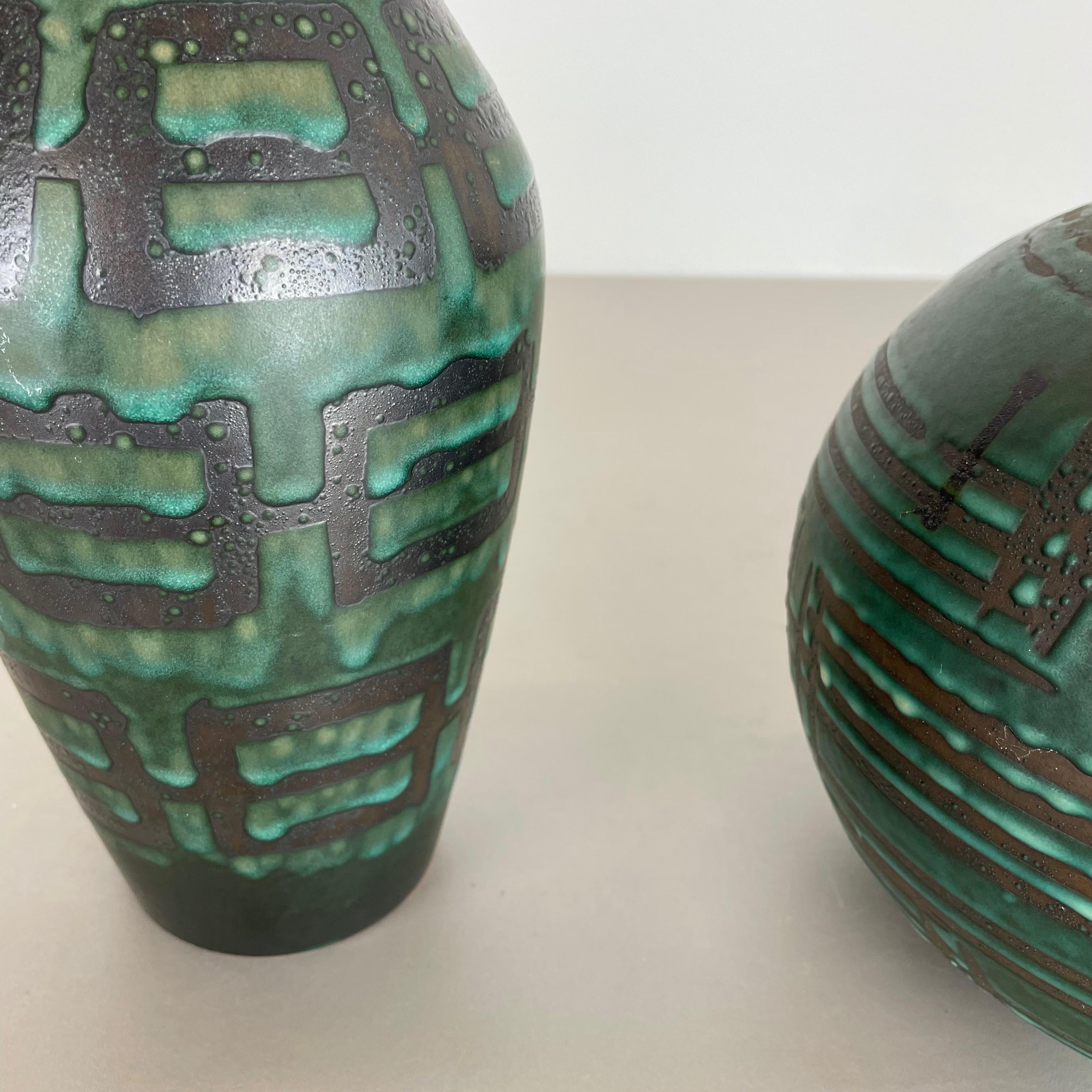 Satz von 2 Vasen aus fetter Lava-Keramik Heinz Siery Carstens Tönnieshof, Deutschland, 1970er Jahre im Angebot 3