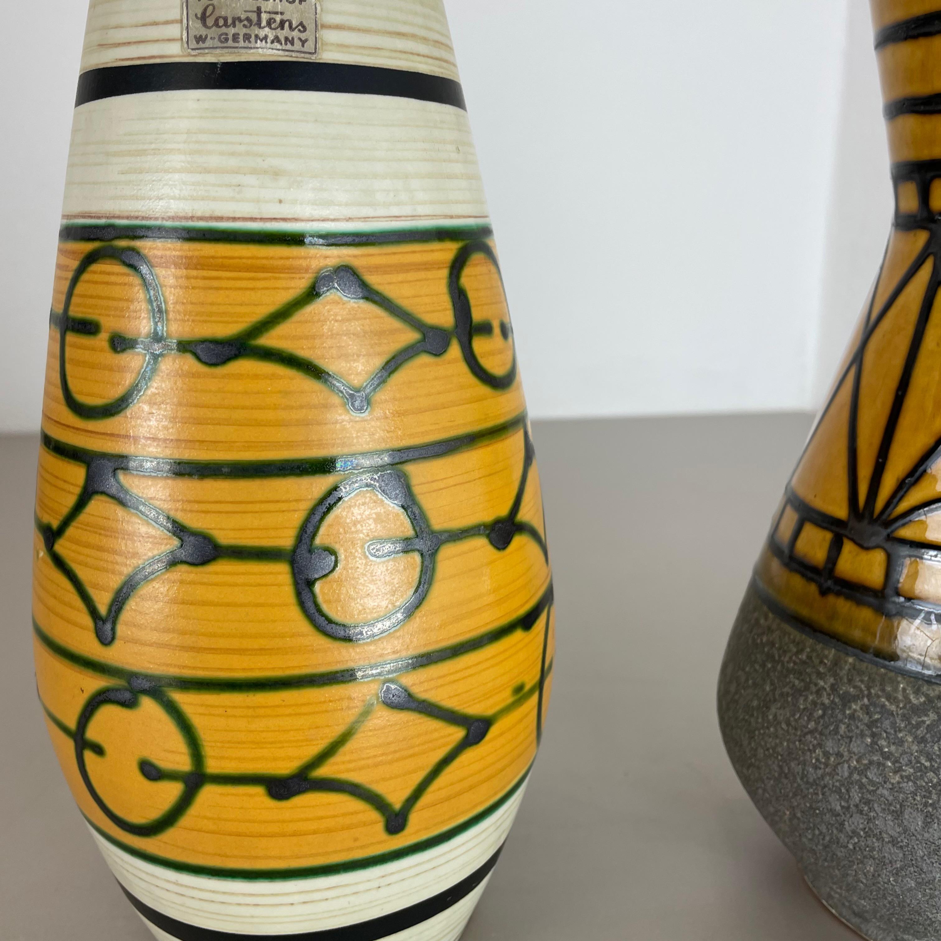 Set of 2 Fat Lava Pottery Vases Heinz Siery Carstens Tonnieshof, Germany, 1970s For Sale 3
