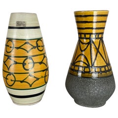 Set di 2 vasi in ceramica lavica Heinz Siery Carstens Tonnieshof, Germania, anni '70