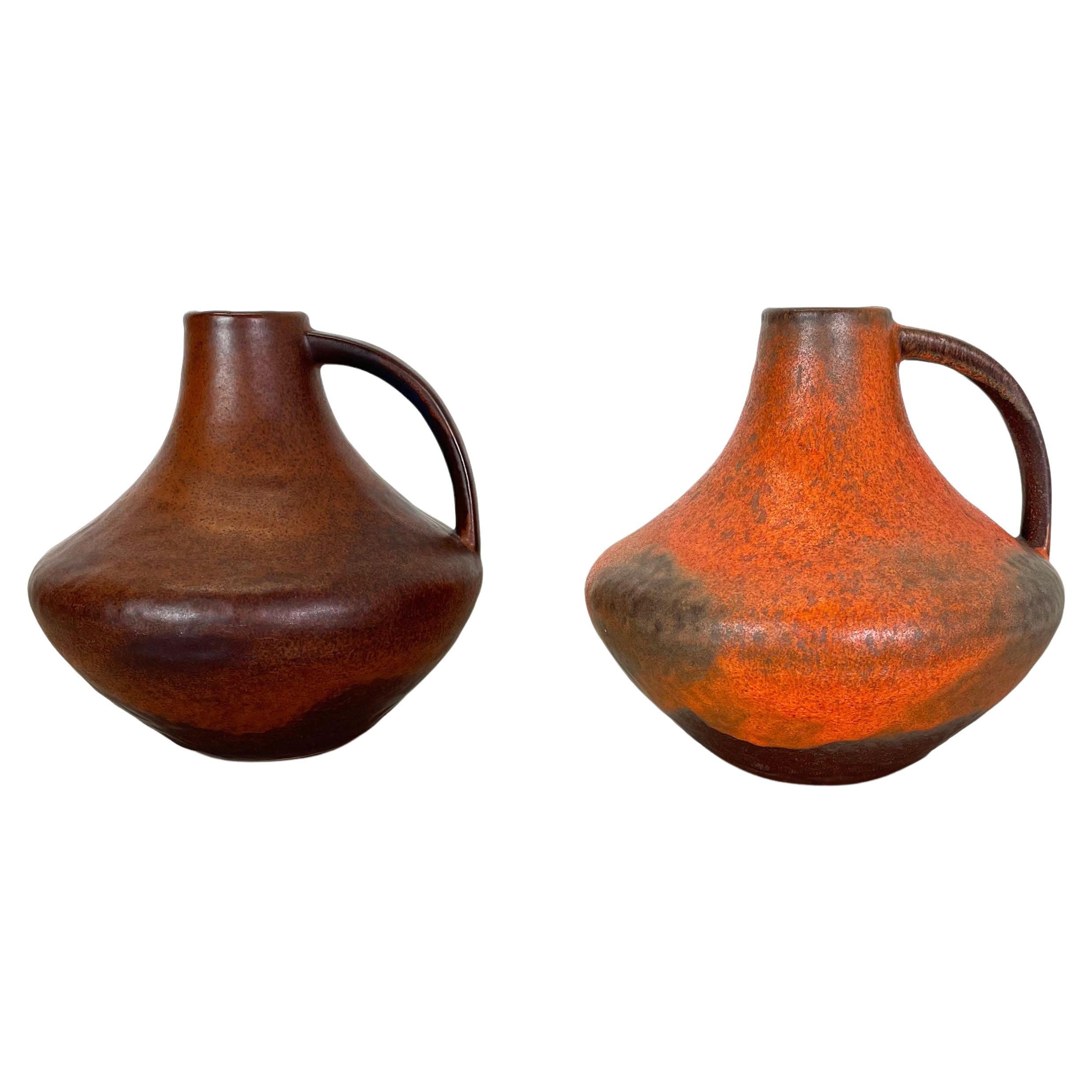 Set of 2 Fat Lava Pottery Vases Heinz Siery Carstens Tönnieshof, Germany, 1970s