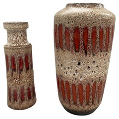 Set of 2 Fat Lava Vase Scheurich, Germany Mid-Century