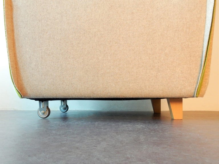 Set of 2 Felt Designer Chairs on Wheels by Merkx+Girod, the Netherlands, 2003 For Sale at 1stDibs