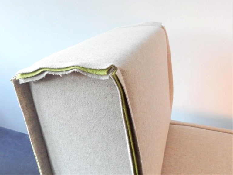 Set of 2 Felt Designer Chairs on Wheels by Merkx+Girod, the Netherlands, 2003 For Sale at 1stDibs