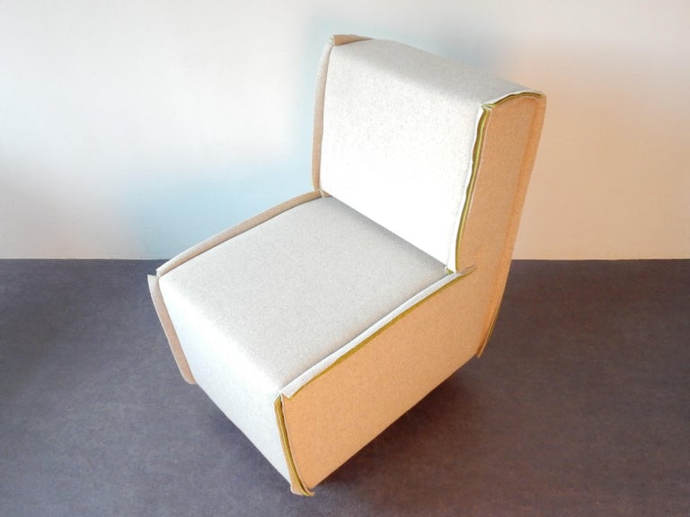 Set of 2 Felt Designer Chairs on Wheels by Merkx+Girod, the Netherlands, 2003 For Sale at 1stDibs