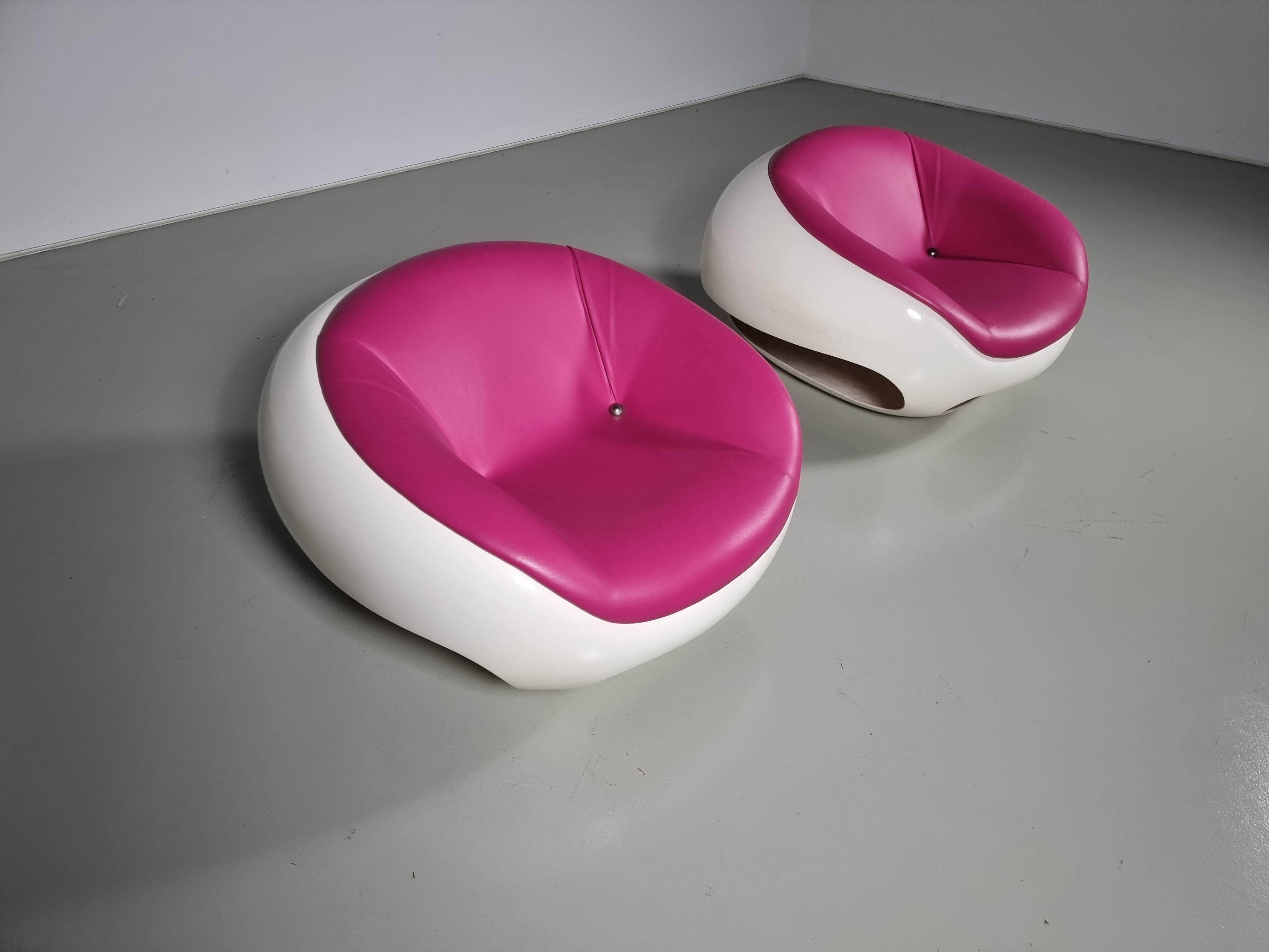 Space Age Set of 2 Fiberglass Pod Lounge Chairs by Mario Sabot, 1960s For Sale