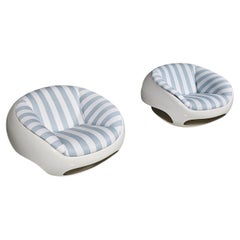 Set of 2 Fiberglass Pod Lounge/Outdoor Chairs by Mario Sabot, 1960s