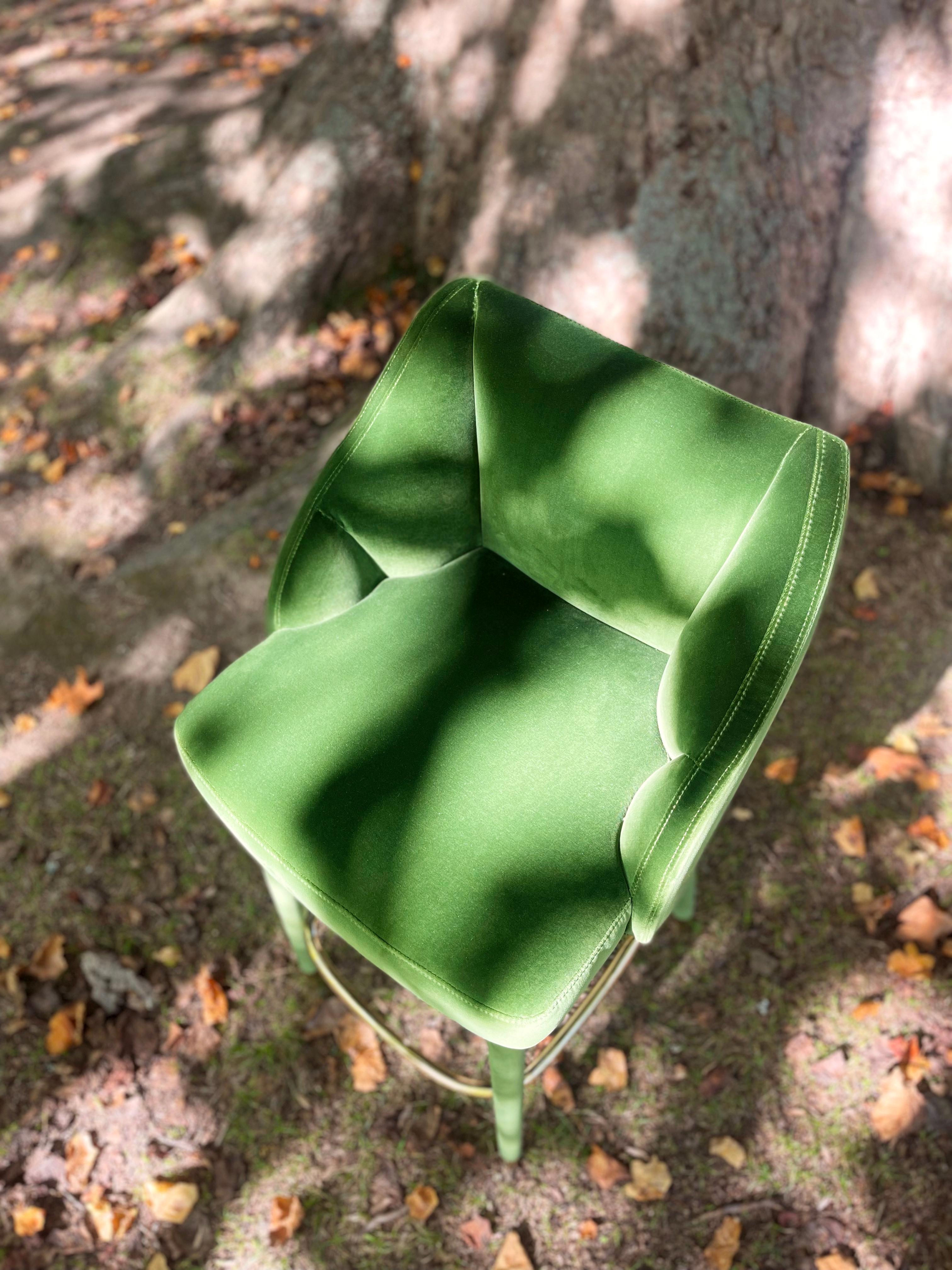 Set of 2 Figueroa Bar Stool, Cotton Velvet, InsidherLand by Joana Santos Barbosa For Sale 2
